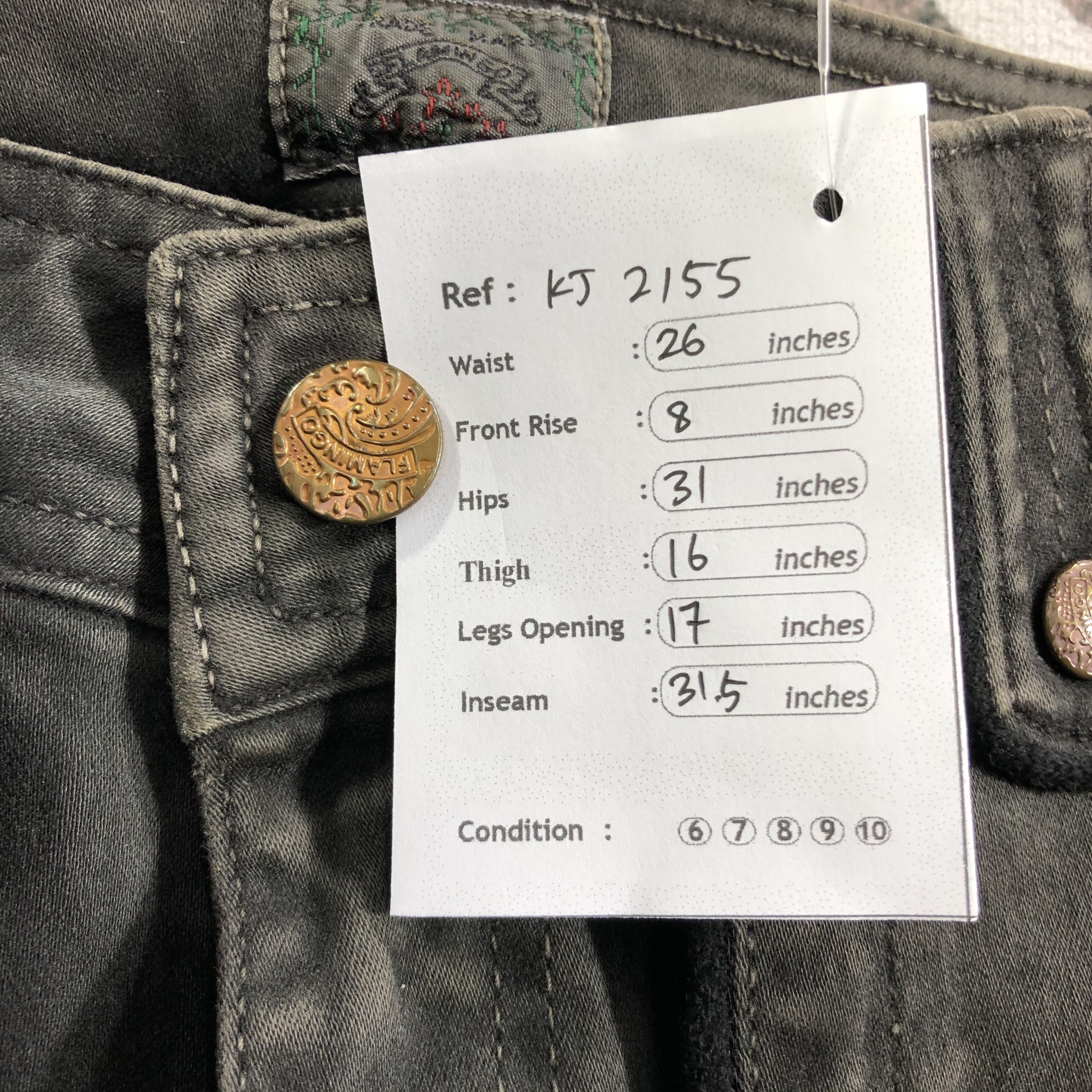 Japanese Brand Flamingo Faded Flared Pants KJ2155 Size 26" / US 2 / IT 38 - 7 Thumbnail