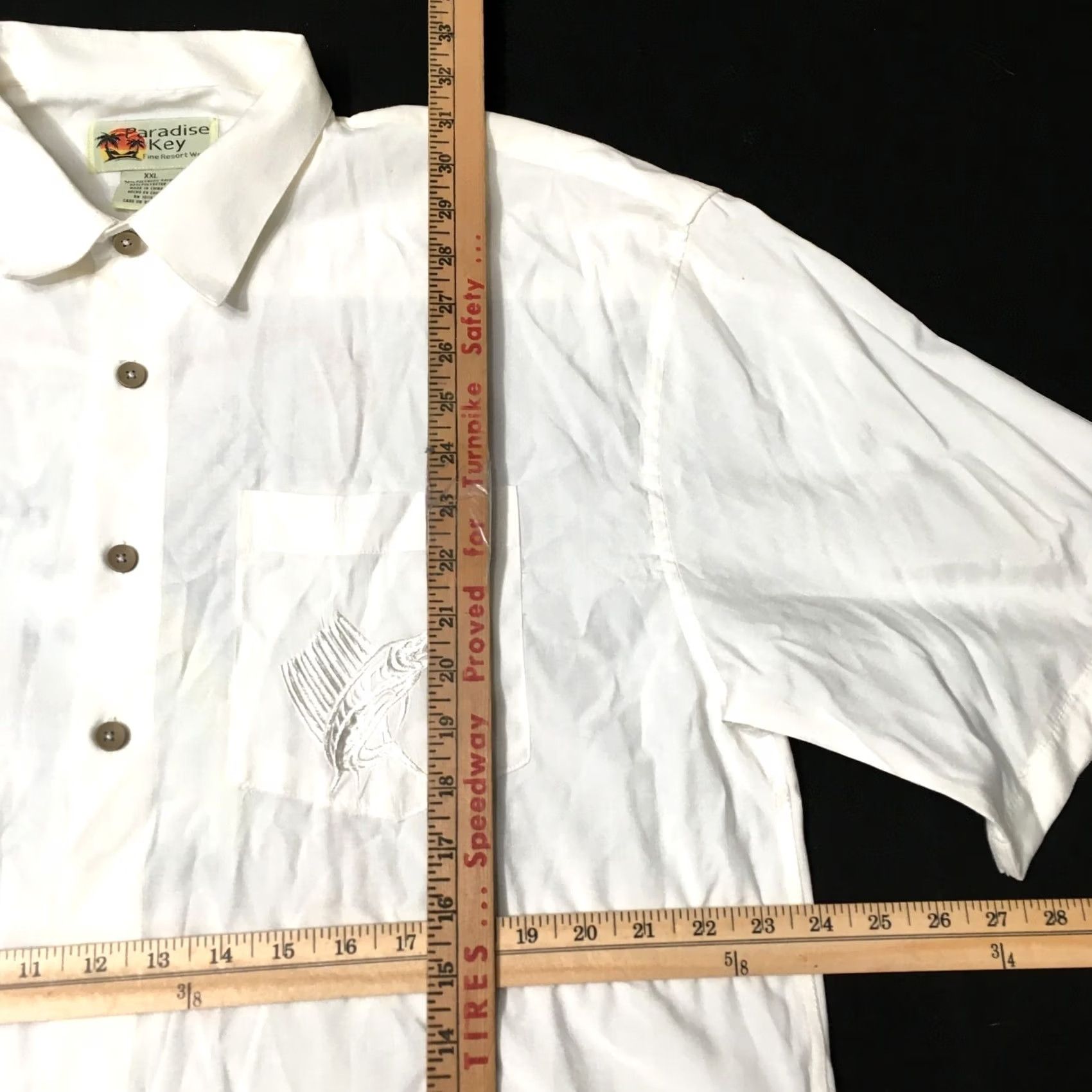 Paradise VINTAGE Paradise Key Shirt 2XL IVORY CAMP BEACHcomber Resort Embroidered Size US XXL / EU 58 / 5 - 5 Thumbnail