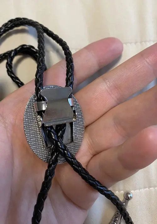 Cowboy Equipment × Vintage Lucky Charm Agate Gem Pendant Bolo Tie Size ONE SIZE - 4 Thumbnail