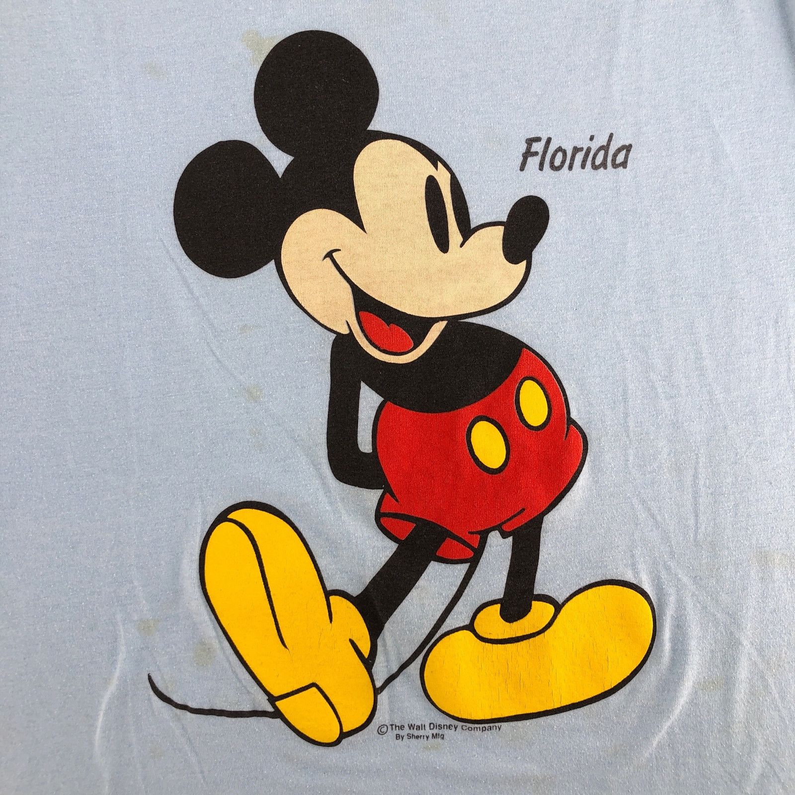 Vintage 80s Mickey Mouse Florida light blue tshirt 1980s vintage Size US L / EU 52-54 / 3 - 3 Thumbnail