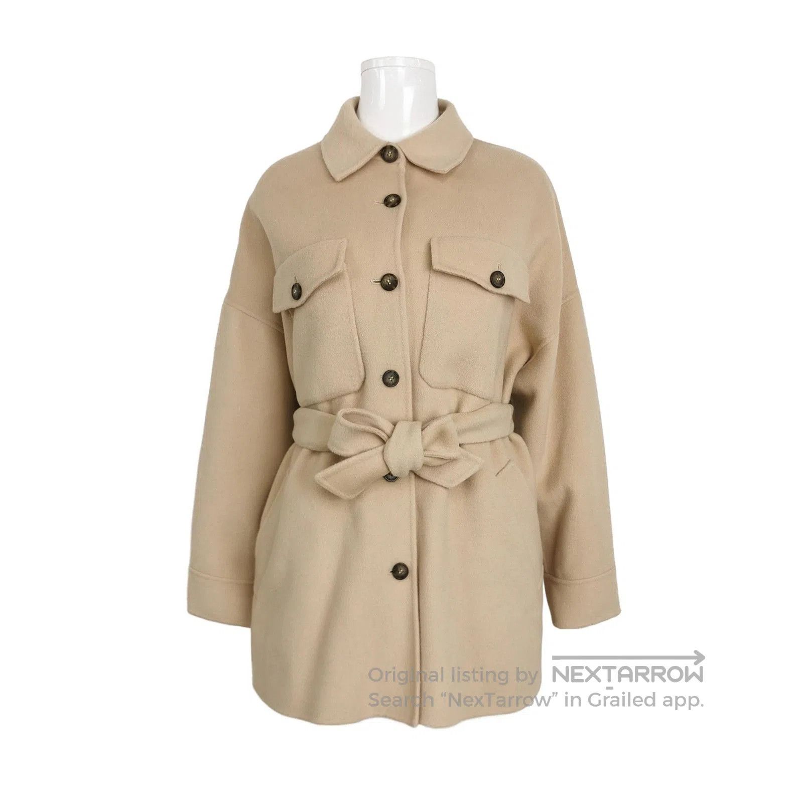 Weekend Max Mara Weekend Max Mara Wool Belted Lapel Coat S/US4. Size S / US 4 / IT 40 - 1 Thumbnail