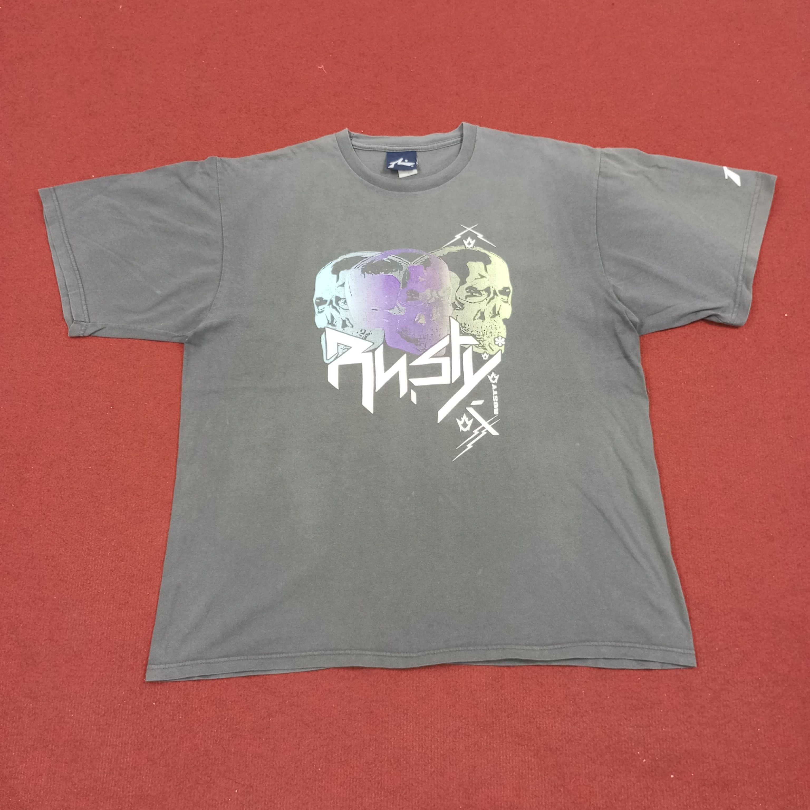 Rusty × Vintage Rusty Skulls Design Streetwear Style Tshirt Size US XL / EU 56 / 4 - 1 Thumbnail