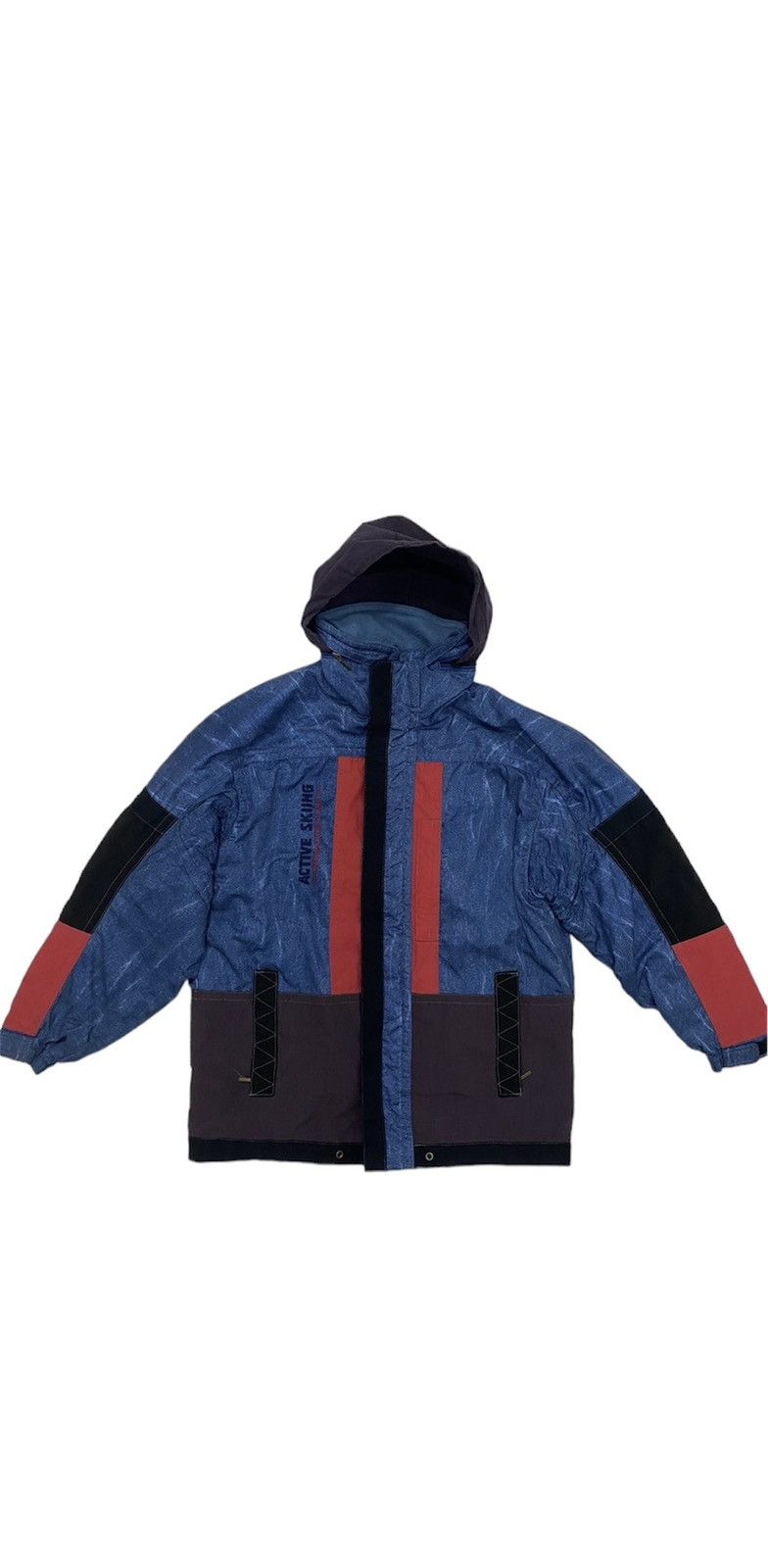 image of VTG Descente Color Block Ski Jacket in Blue, Men's (Size XL)
