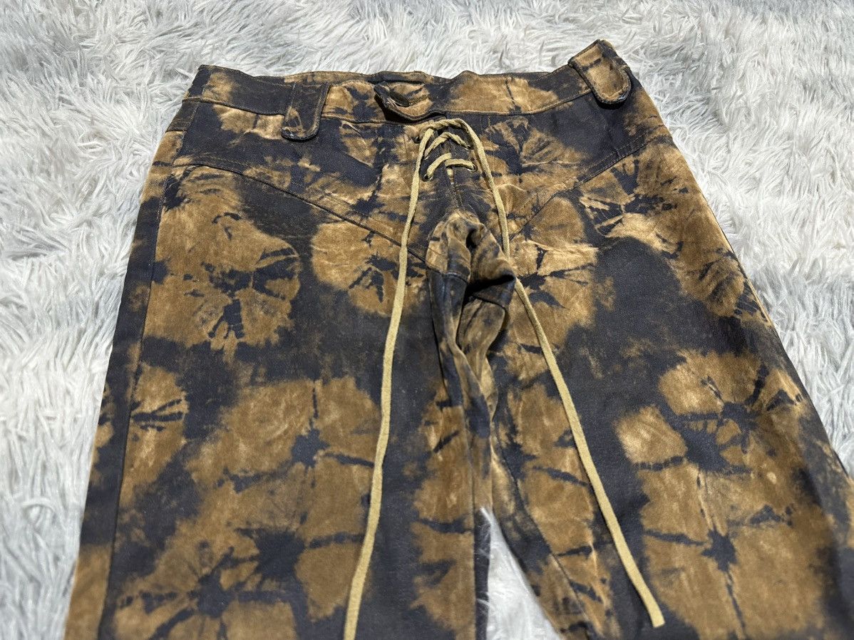 Le Grande Bleu (L.G.B.) 🔥Sick Y2K Body Noise Suede Tie Dye Laces Super Flared Pants Size US 26 / EU 42 - 5 Thumbnail