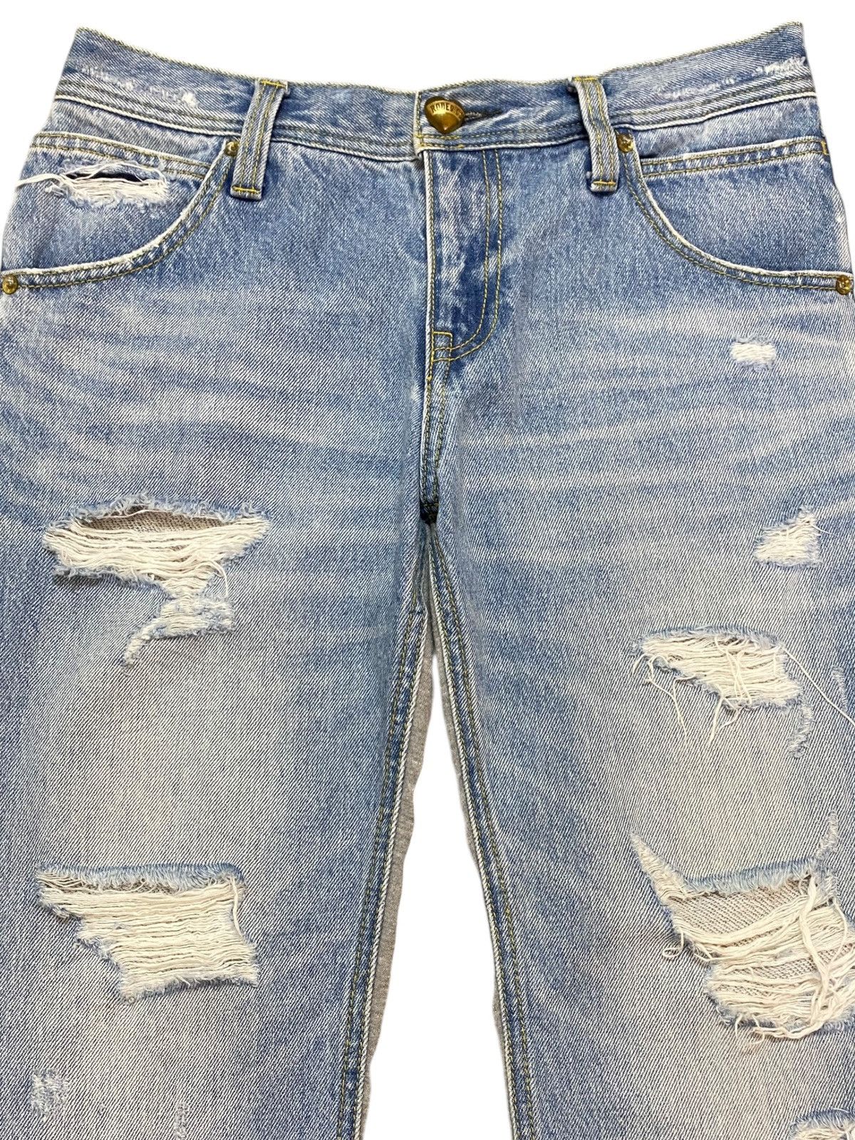 Japanese Brand Vintage Custom Rodeo Crowns Ripped Half Jean Half Pants Size US 30 / EU 46 - 3 Thumbnail