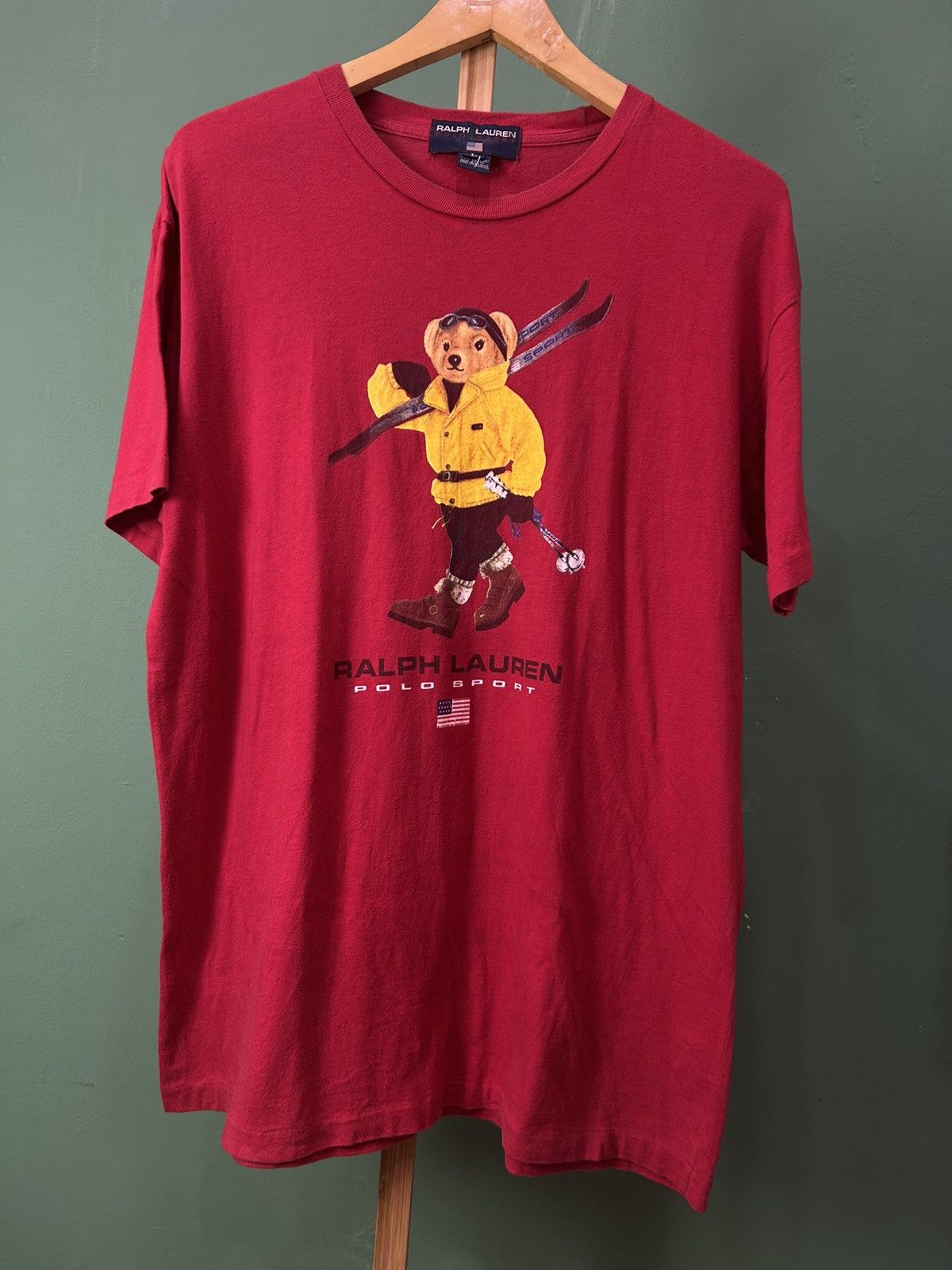 Polo Ralph Lauren Polo Ralph Lauren Sport Ski Bear 90s Vintage Tee Size US L / EU 52-54 / 3 - 1 Thumbnail
