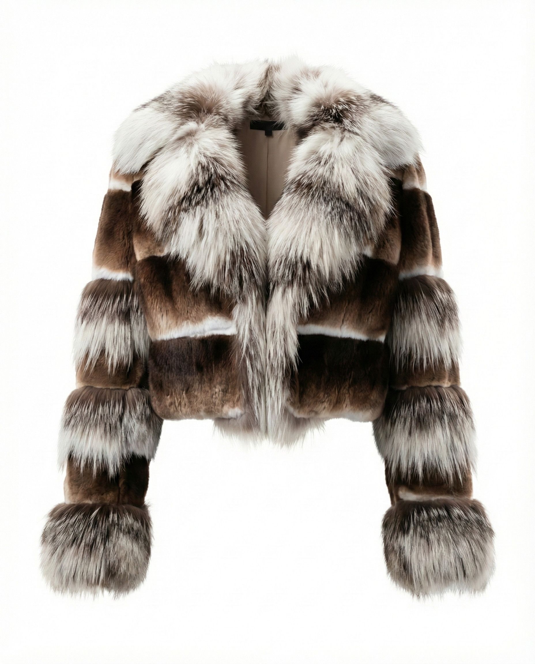 Roberto Cavalli Striped Fox Fur Jacket