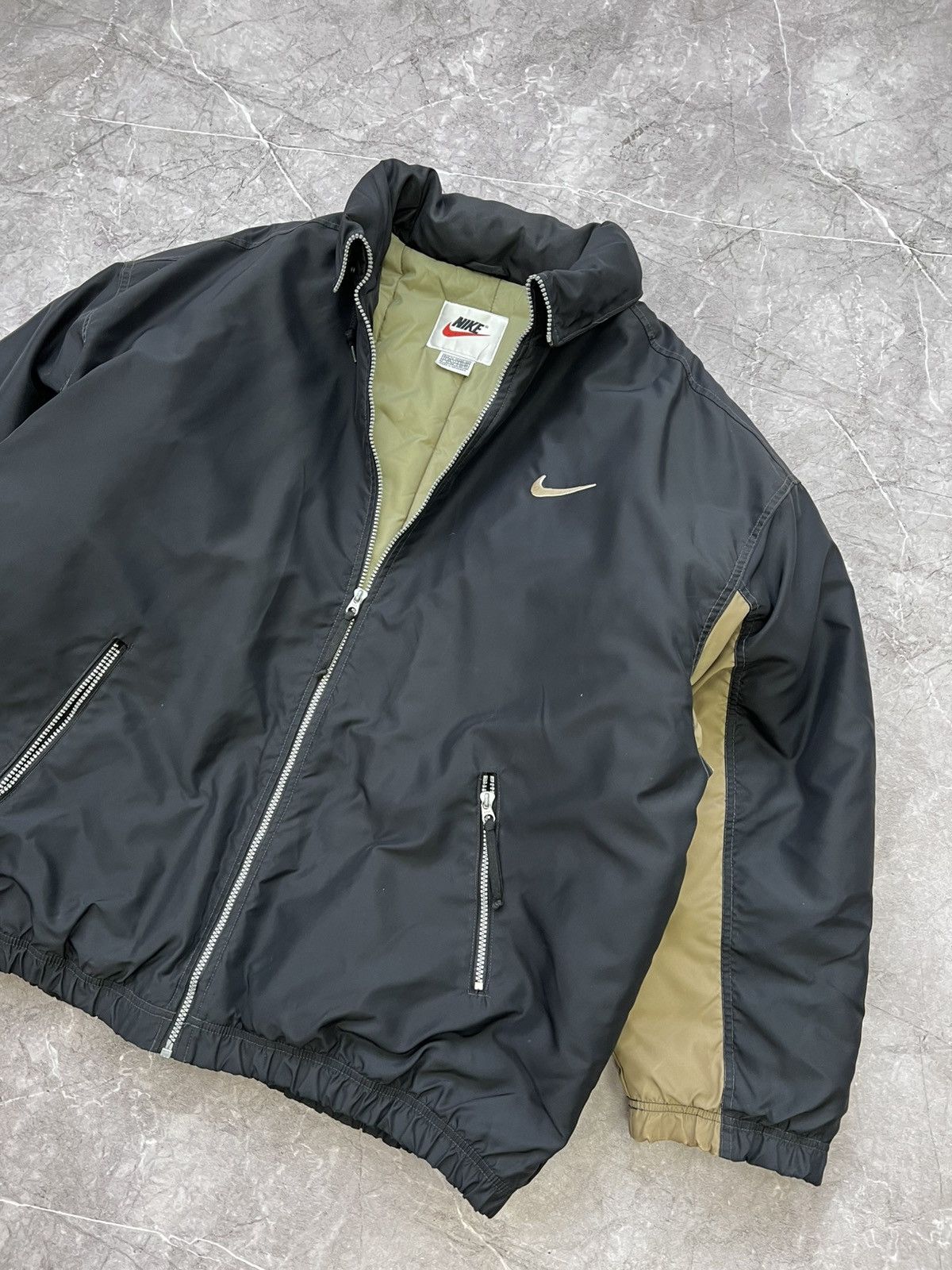 VINTAGE BIG SWOOSH 90s Nike nylon track bomber jacket y2k