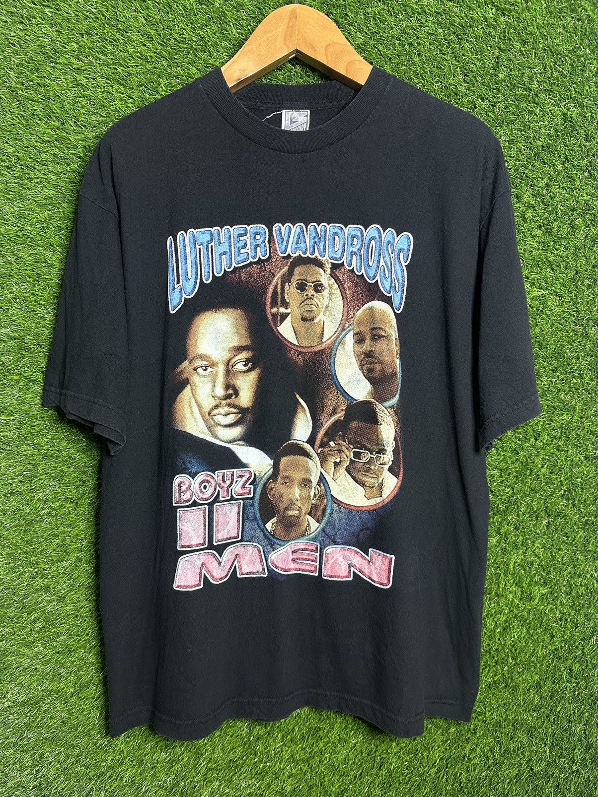 image of Rap Tees x Vintage Luther Vandross Boyz Ii Men Tour 90's Rap Tee Shirt in Black (Size XL)