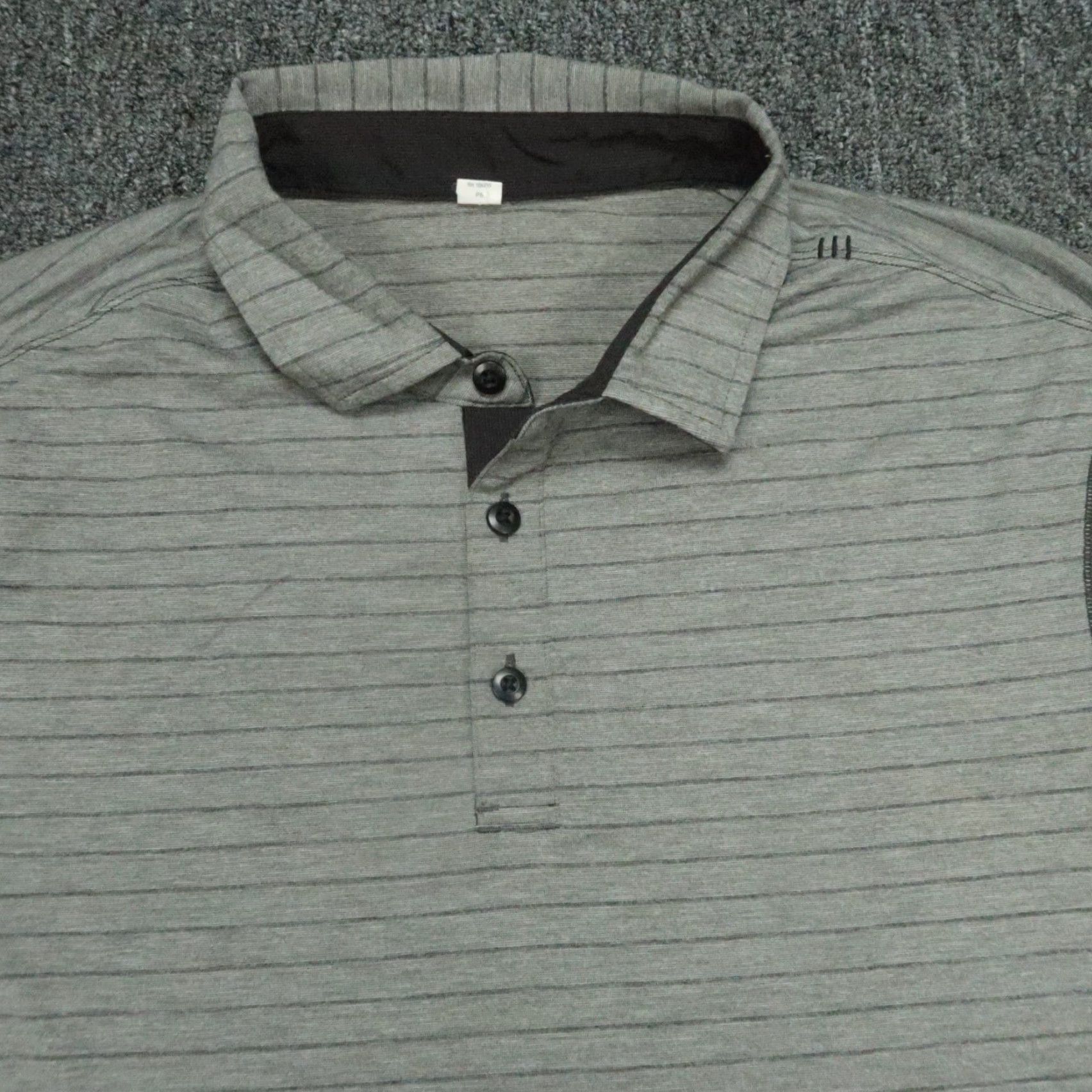 Lululemon Lululemon Shirt Mens Large Gray Striped Evolution Performance Polo Short Sleeve Golf Breathable Lightweight Stretch Shirt Mens L Gray Striped Polo Size US L / EU 52-54 / 3 - 2 Thumbnail