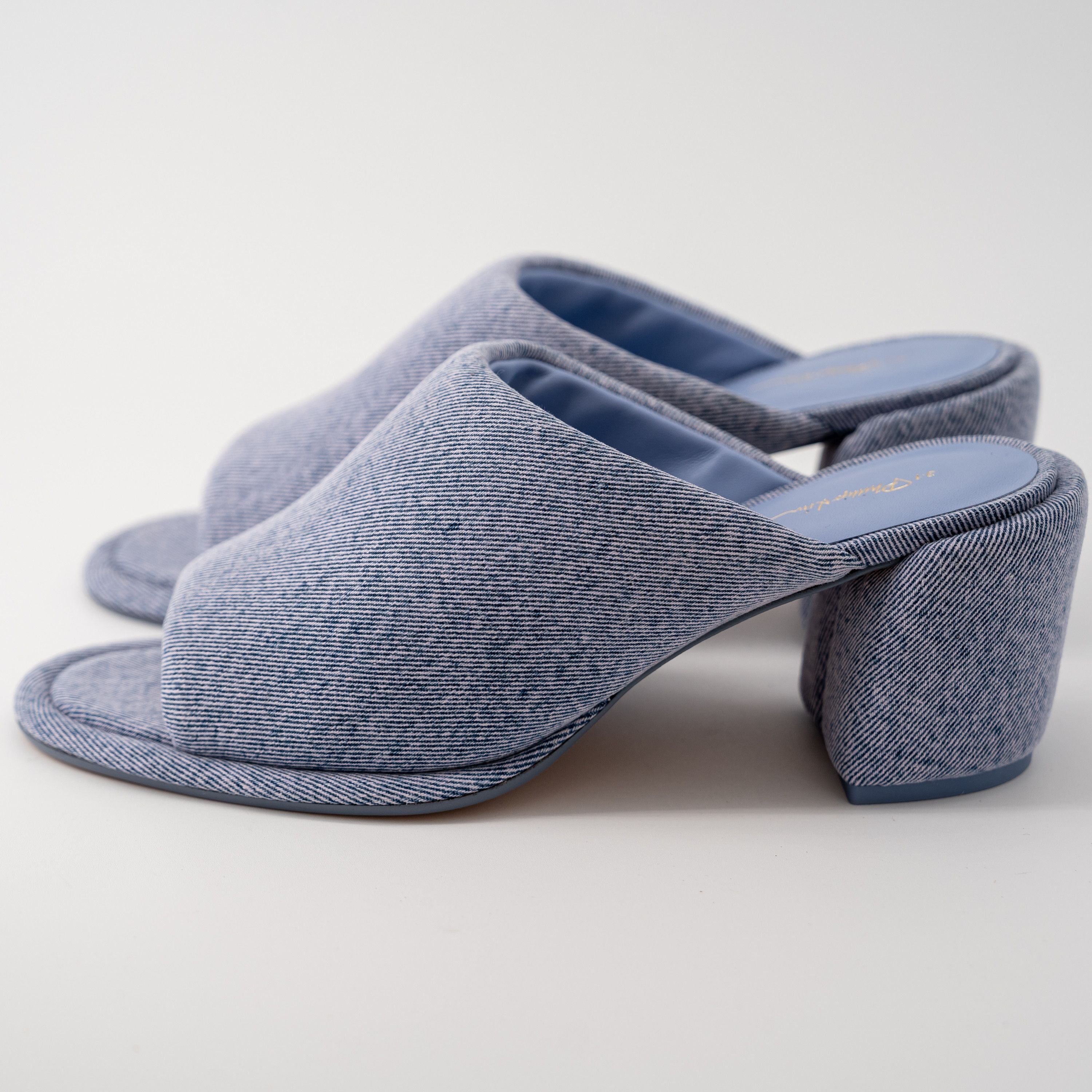 3.1 Phillip Lim 40 3.1 PHILLIP LIM Blue Denim Naomi Slip On Heeled Mules Size US 10 / IT 40 - 3 Thumbnail