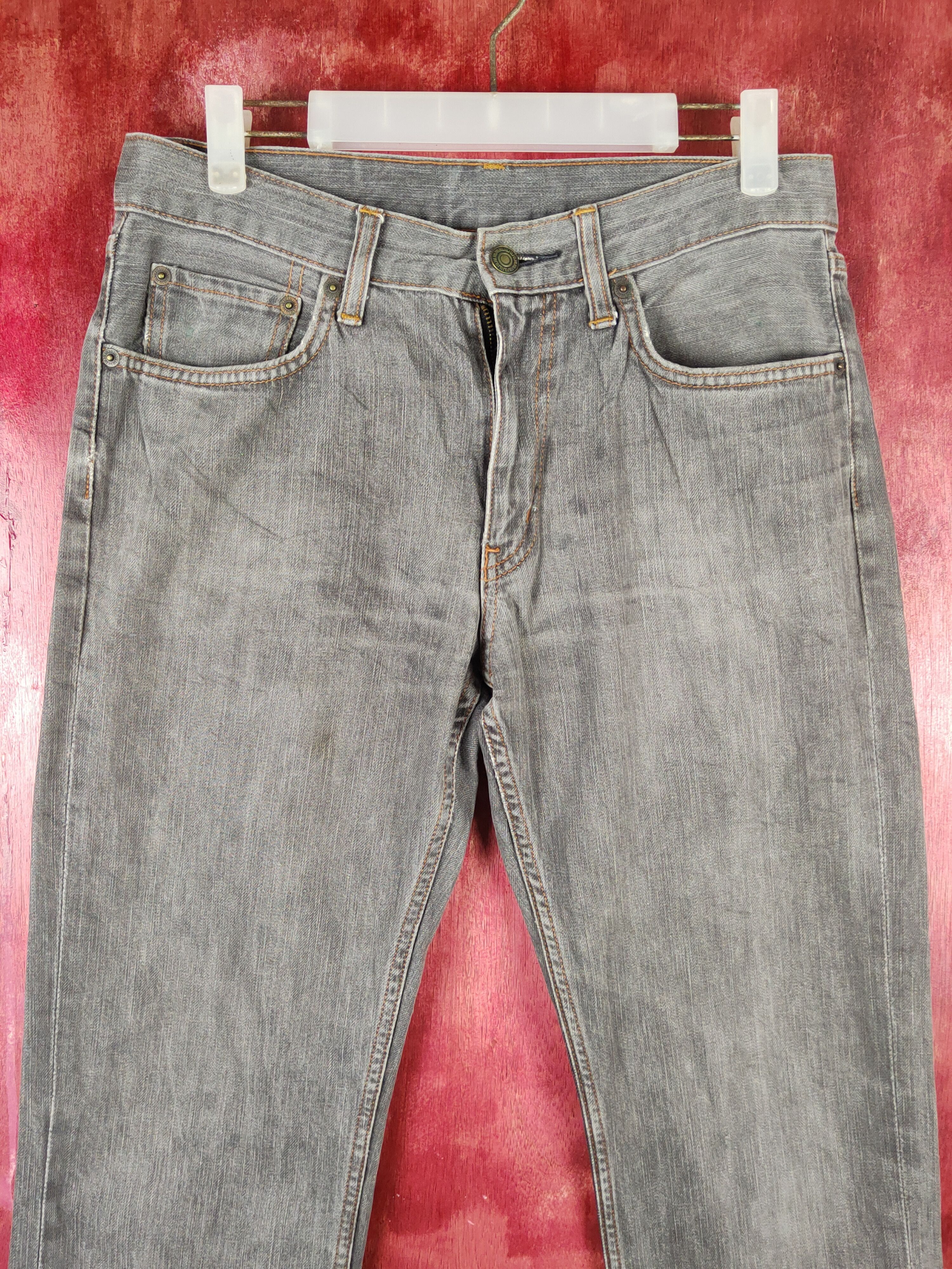 Japanese Brand Uniqlo Dark Gray Faded Distressed Ripped Jeans #S2317 Size US 31 - 2 Thumbnail