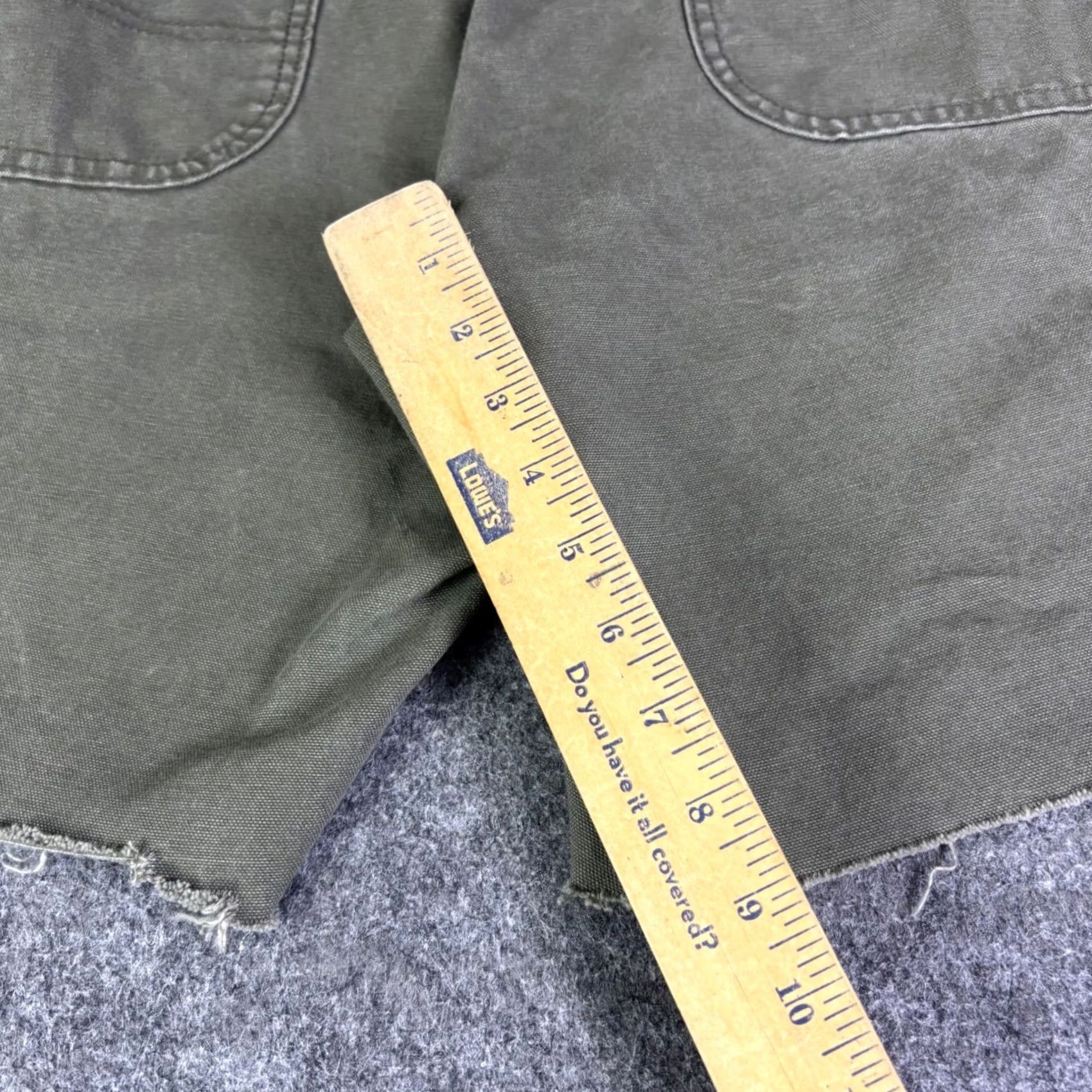 Dickies Dickies Carpenter Shorts Mens 38 Olive Green Canvas Distressed Cargo Pocket Zip Size US 38 / EU 54 - 4 Thumbnail
