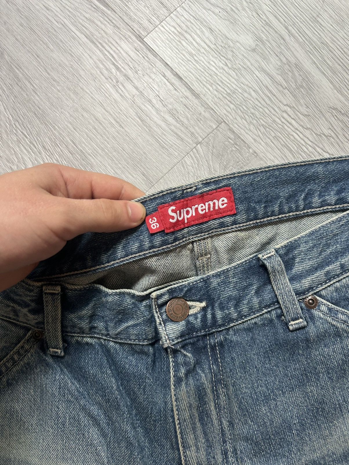 Supreme Supreme Worn Double Knee Denim Painter Jean Size US 36 / EU 52 - 2 Thumbnail