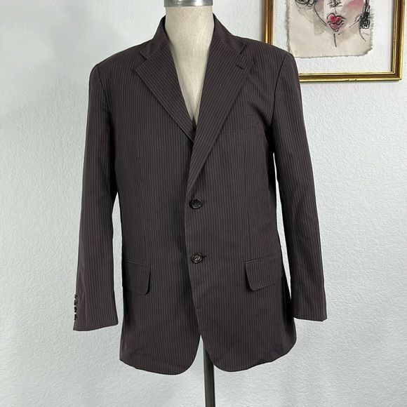 Issey Miyake × Japanese Brand × Vintage Issey Miyake Men Striped 2006 Cotton Blazer Size US XL / EU 56 / 4 - 1 Thumbnail