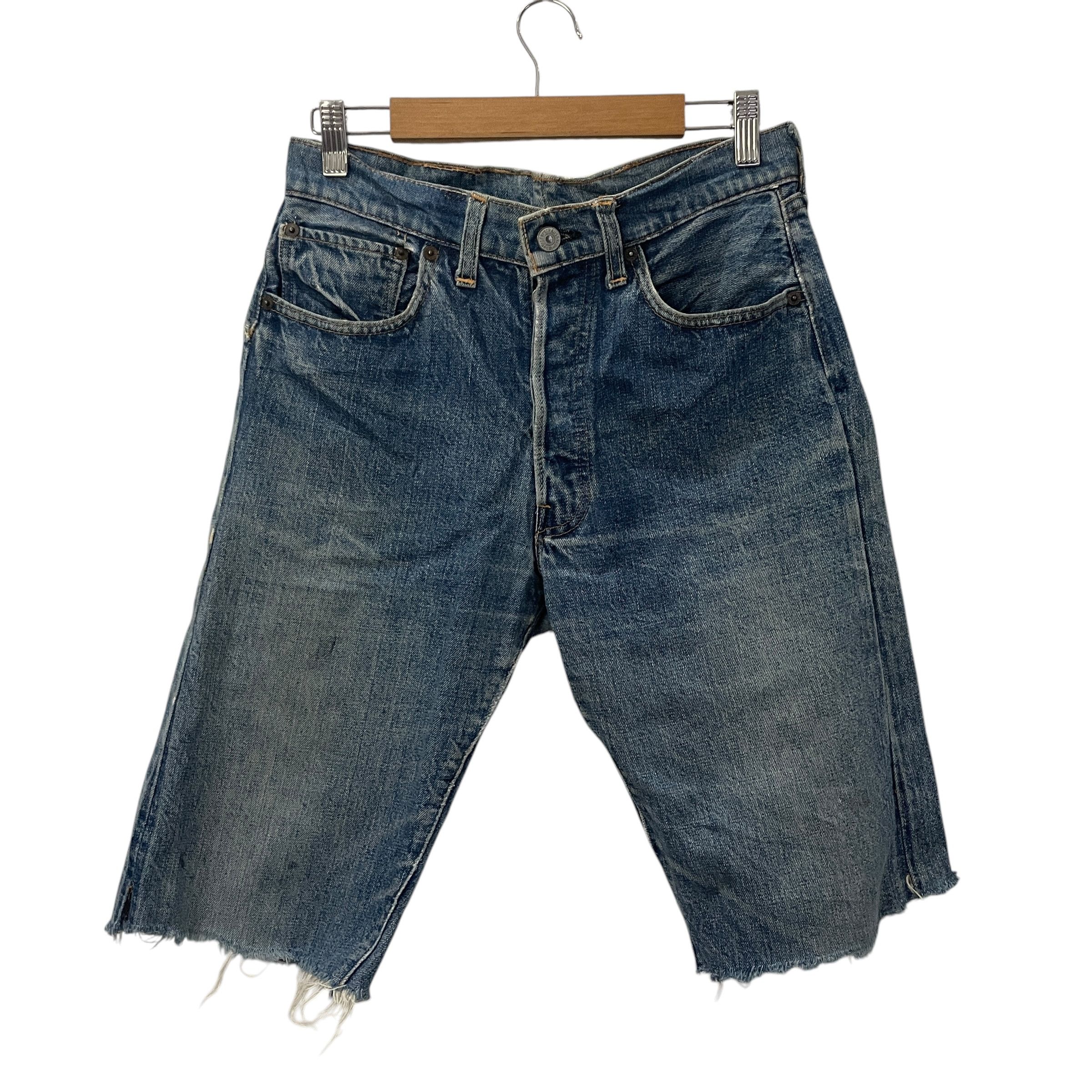 Levi's Vintage 70s Levis Big E Button 2 Custom Short Denim Size US 29 - 1 Thumbnail