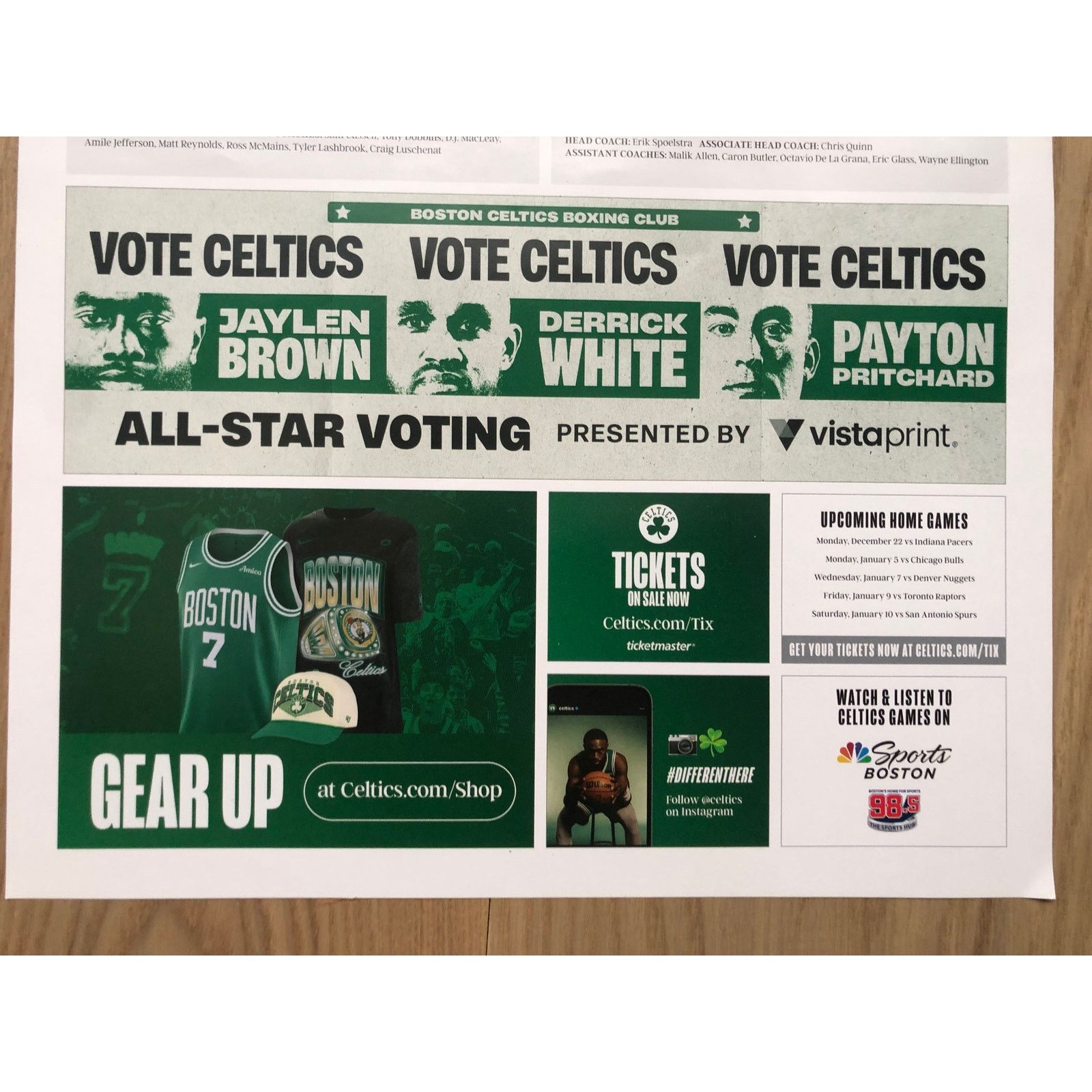 NBA Boston Celtics v Miami Heat 12/19/25 Poster Derrick White Size ONE SIZE - 6 Thumbnail