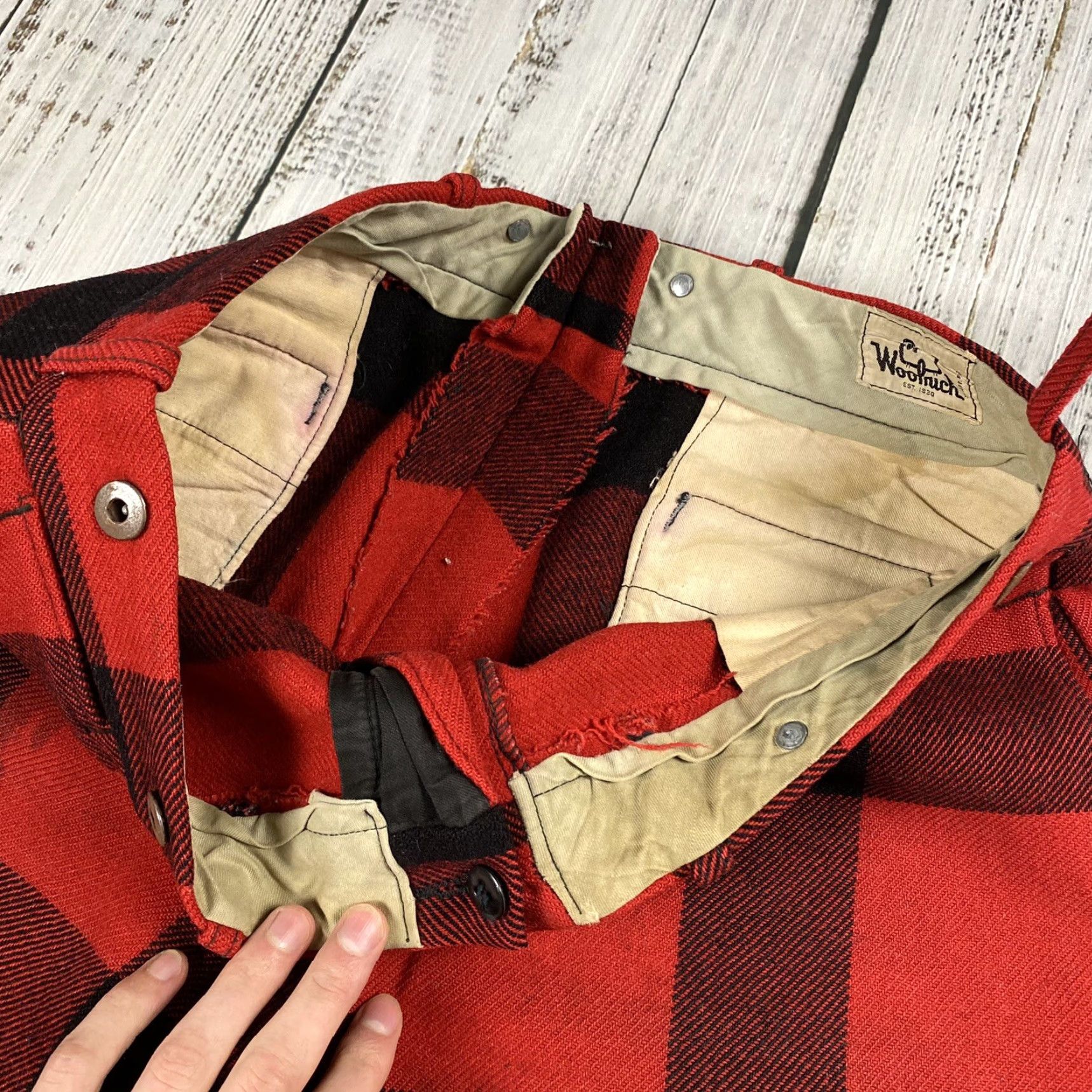 Vintage VINTAGE 70s WOOLRICH Buffalo Plaid Wool Ski Pants Red Black Size 36x31 Mens Size US 36 / EU 52 - 5 Thumbnail