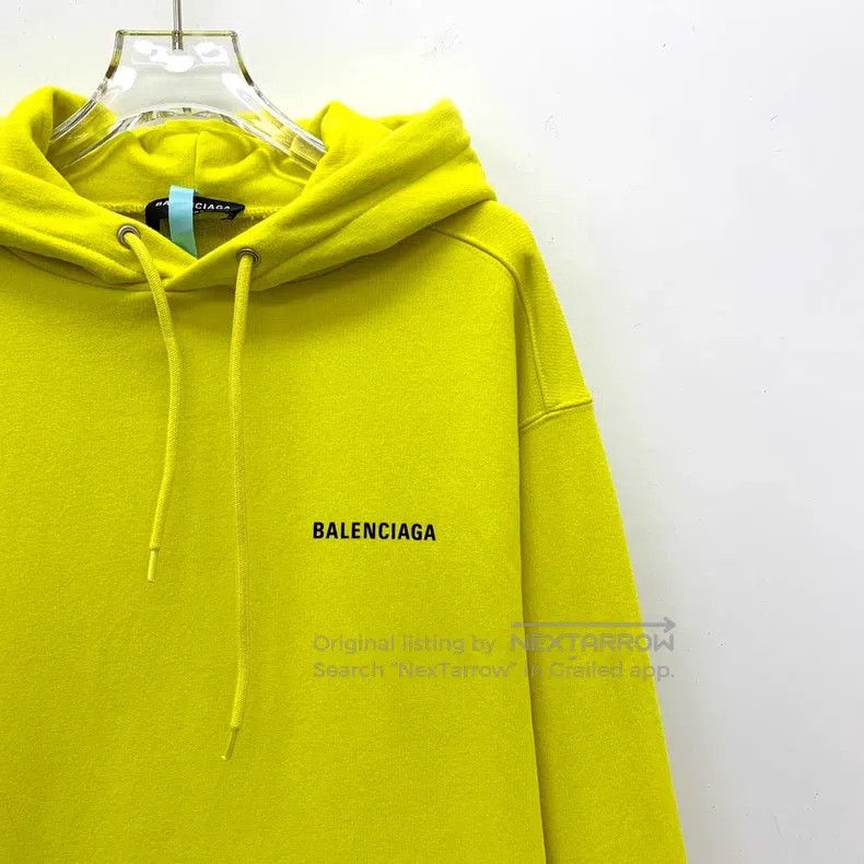 Balenciaga Balenciaga Yellow logo lettering print cotton hooded draws Size US XXS / EU 40 - 3 Thumbnail