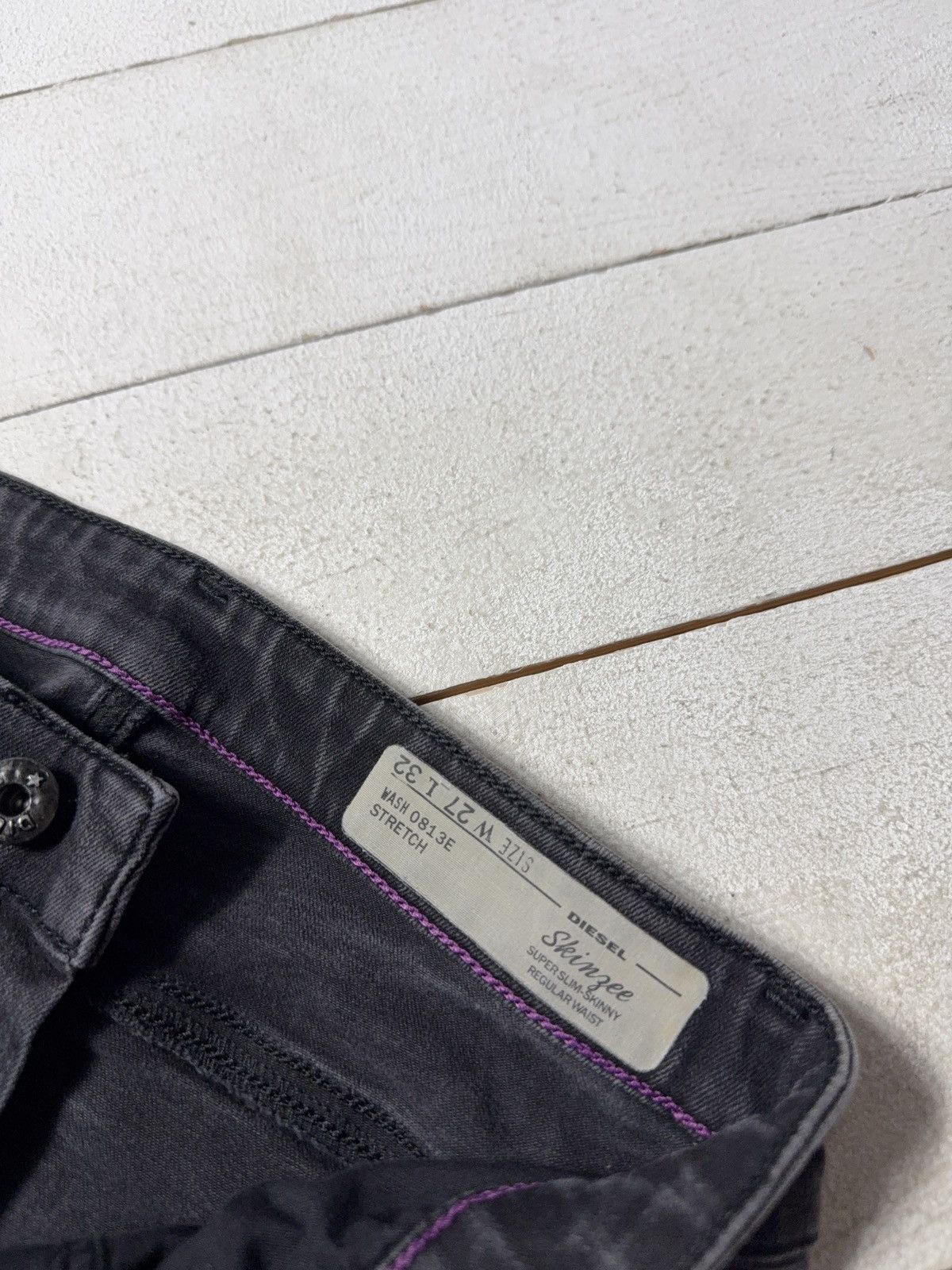 Diesel Luxury Diesel Skinzee Super Slim Skinny Black Stretch Jeans Size 27" / US 4 / IT 40 - 9 Thumbnail