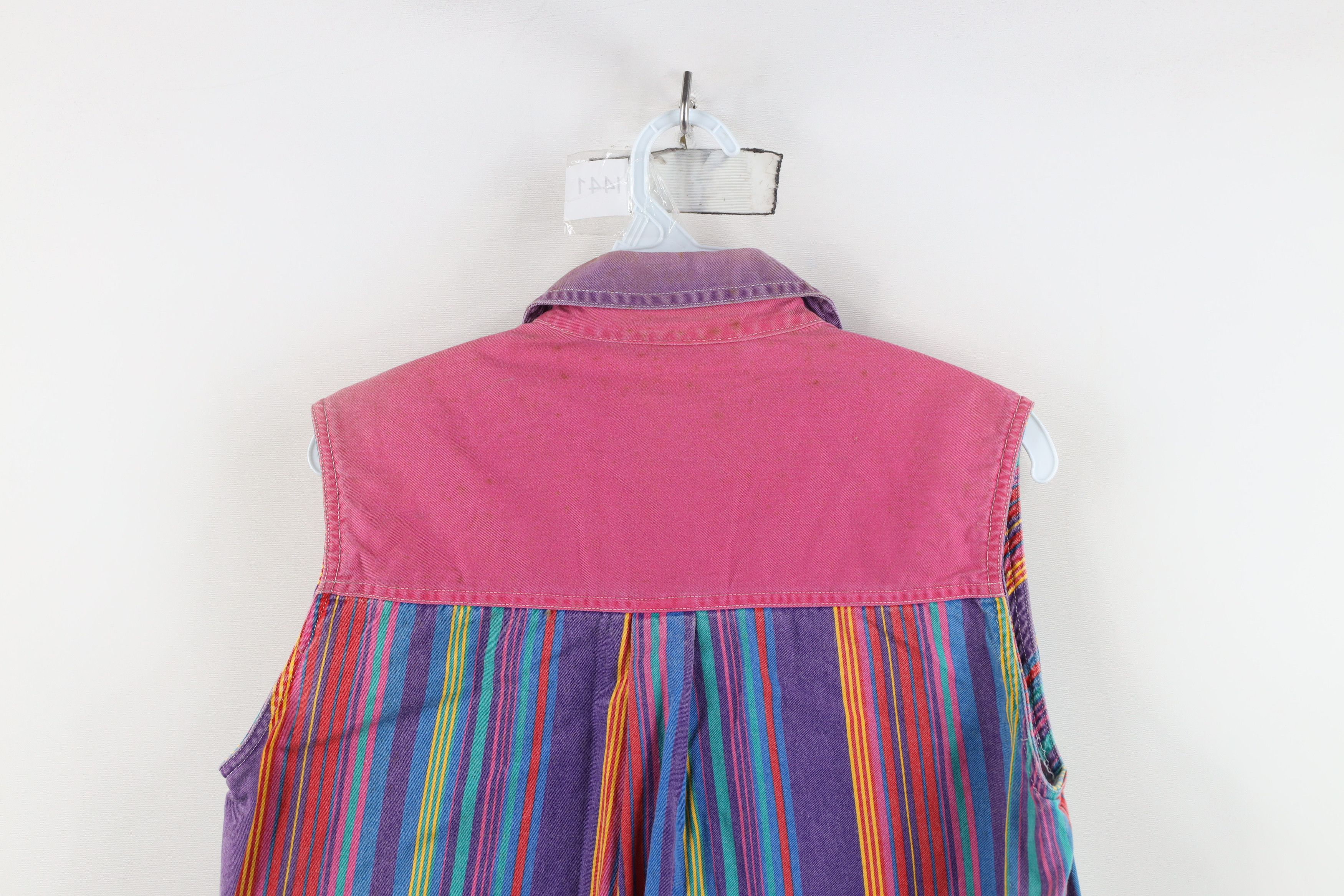 Vintage Vintage 90s Streetwear Rainbow Sleeveless Button Shirt Size M / US 6-8 / IT 42-44 - 11 Thumbnail
