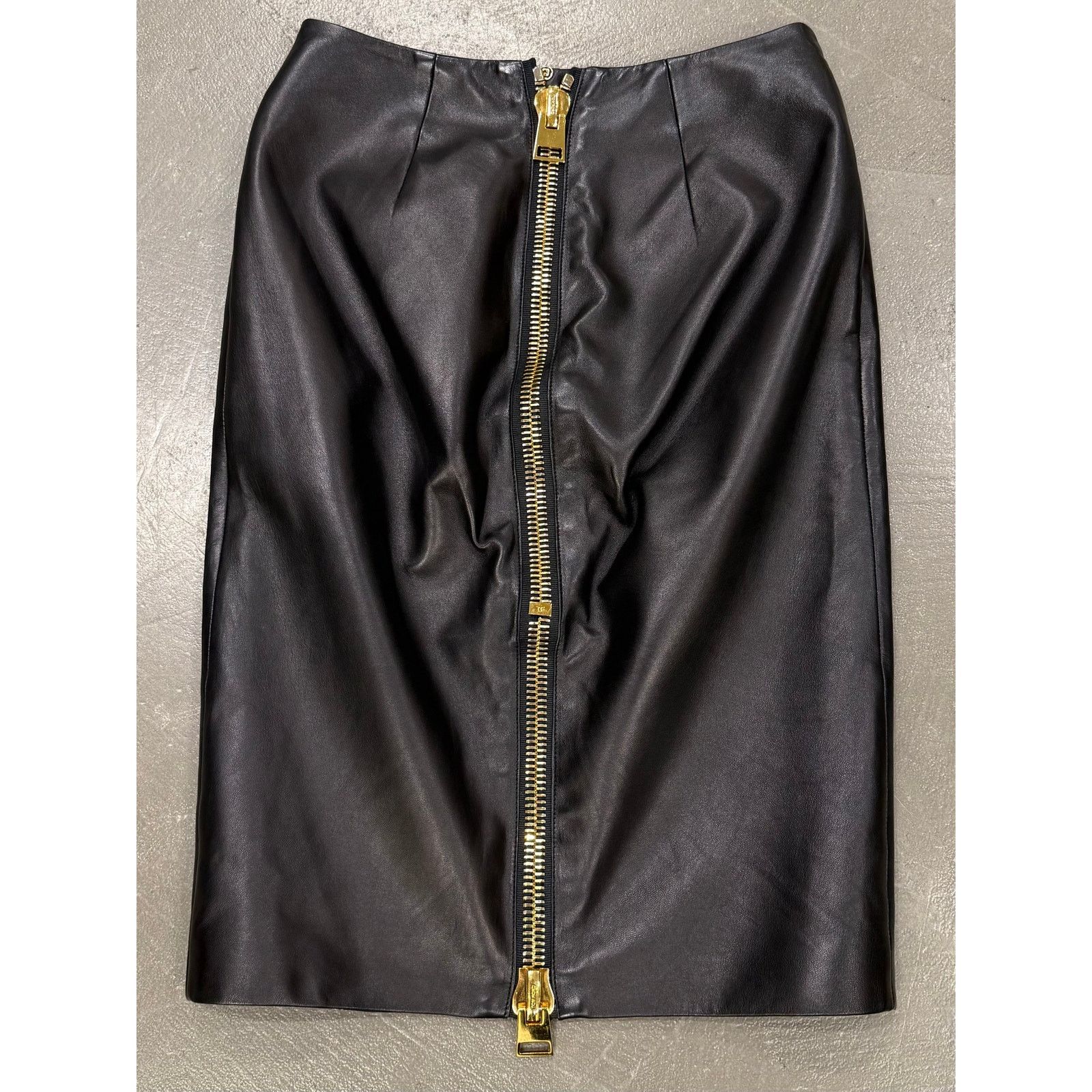 Tom Ford Tom Ford black zip knit and leather pencil skirt set Size S / US 4 / IT 40 - 2 Thumbnail