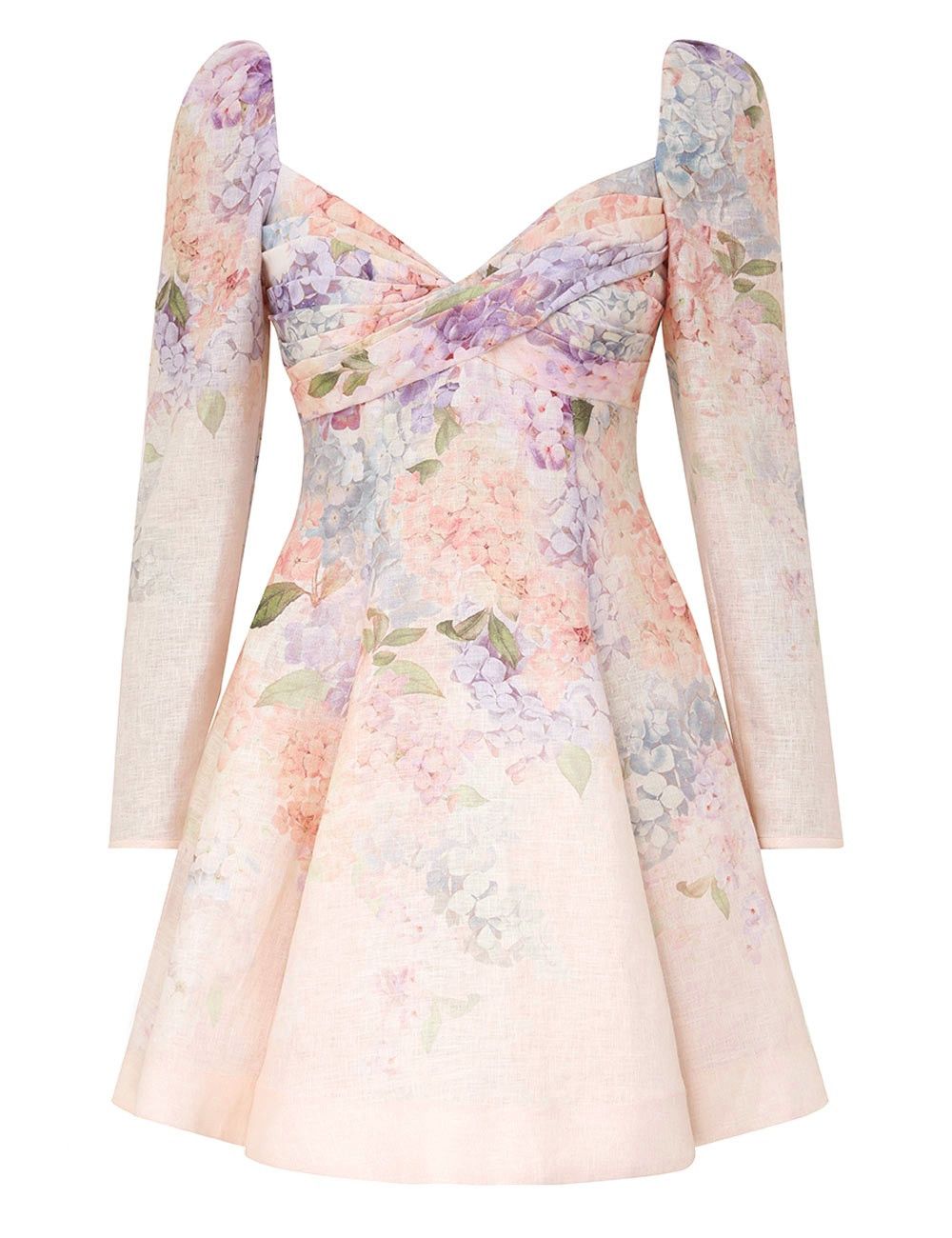 Zimmermann oc11z0226 Dawning Puff Sleeve Mini Dress In Multicolor Size L / US 10 / IT 46 - 1 Thumbnail