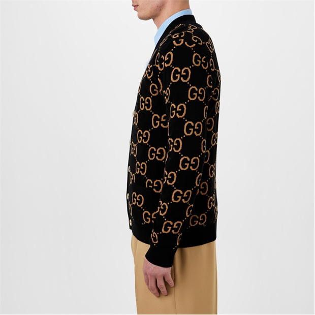 Gucci Monogram Jacquard Cardigan Size US L / EU 52-54 / 3 - 2 Thumbnail
