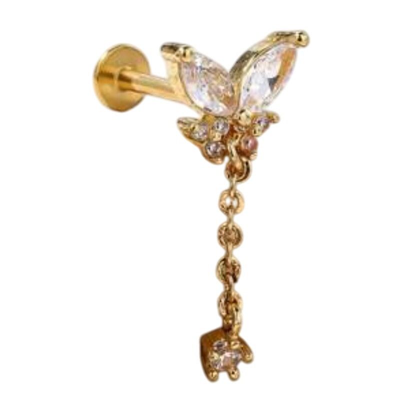 Shein 1 Piece Butterfly Shaped Diamond Flat Back Stud Size ONE SIZE - 1 Preview