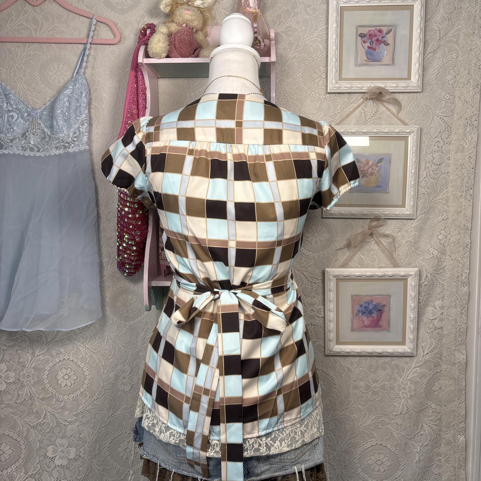 Banana Republic y2k office siren wrap tie up blouse Size XS / US 0-2 / IT 36-38 - 3 Thumbnail