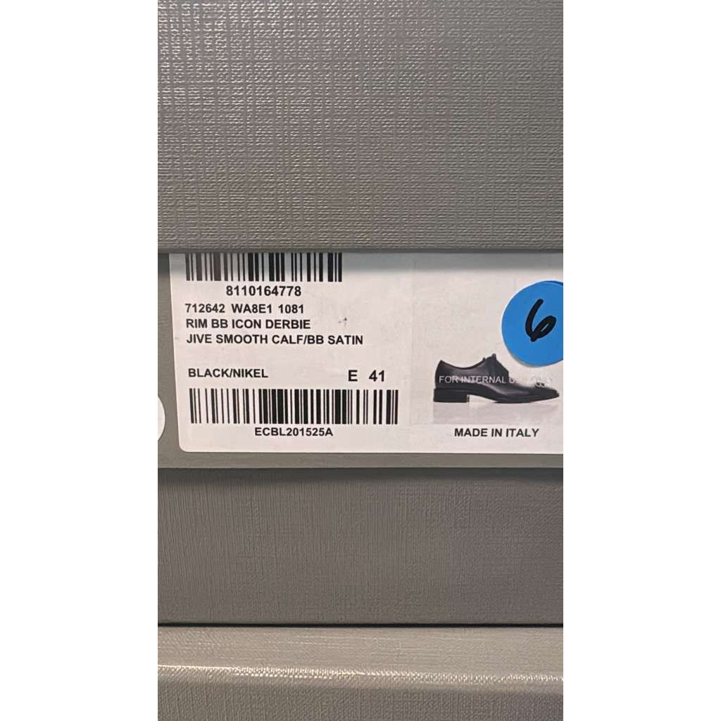 Balenciaga o1rshd1 Smooth Rim BB Icon Derbie Shoes in Black Size US 8 / EU 41 - 22 Thumbnail