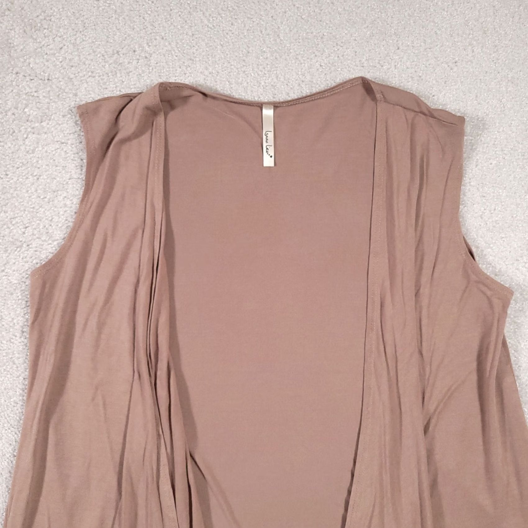 Vintage VINTAGE Isaac Liev Lightweight Cardigan Duster Womens XL Beige Sleeveless Made in USA Cardigan Vest USA Autumn Spring Summer Winter Size XL / US 12-14 / IT 48-50 - 3 Thumbnail