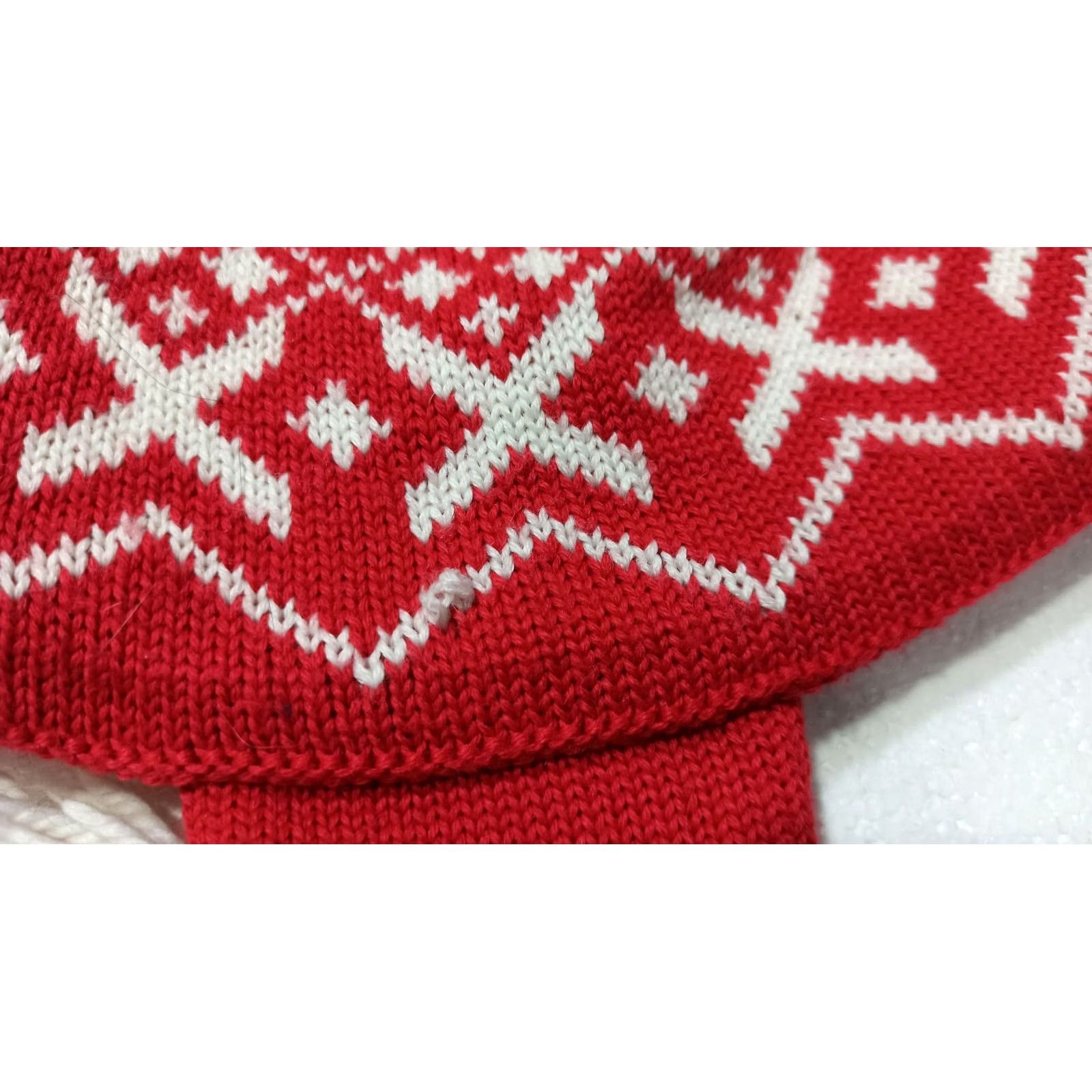 Vintage VINTAGE Eisbar Beanie Hat One Size Wool Blend Ear Flap Fair Isle Red White Knit Mens Womens Unisex Adults Boys Girls Size ONE SIZE - 4 Thumbnail