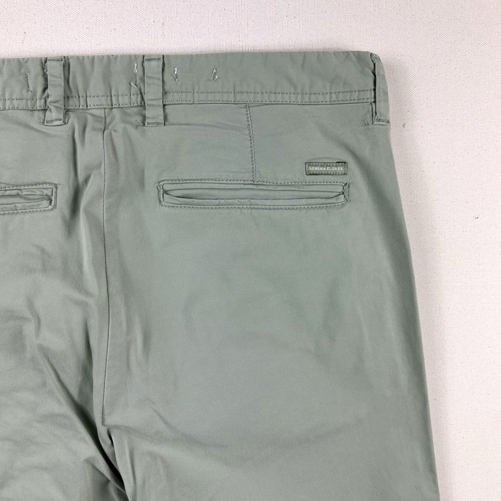Denime Denim & Flower Ricky Singh Light Green Slim Chino Pants Mens 29 Size US 29 - 6 Thumbnail