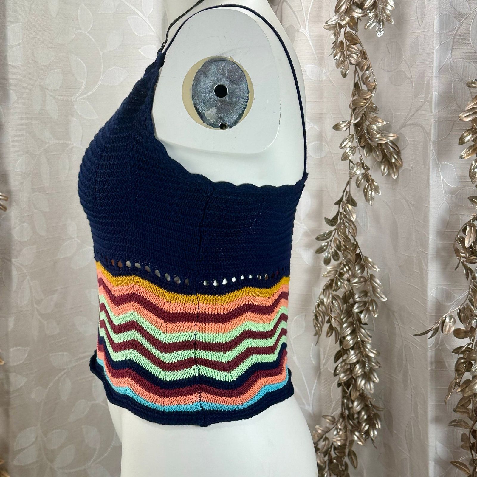 Mossimo Mossimo Chevron Crochet Knit Tank Top Small Festival Size S / US 4 / IT 40 - 5 Thumbnail