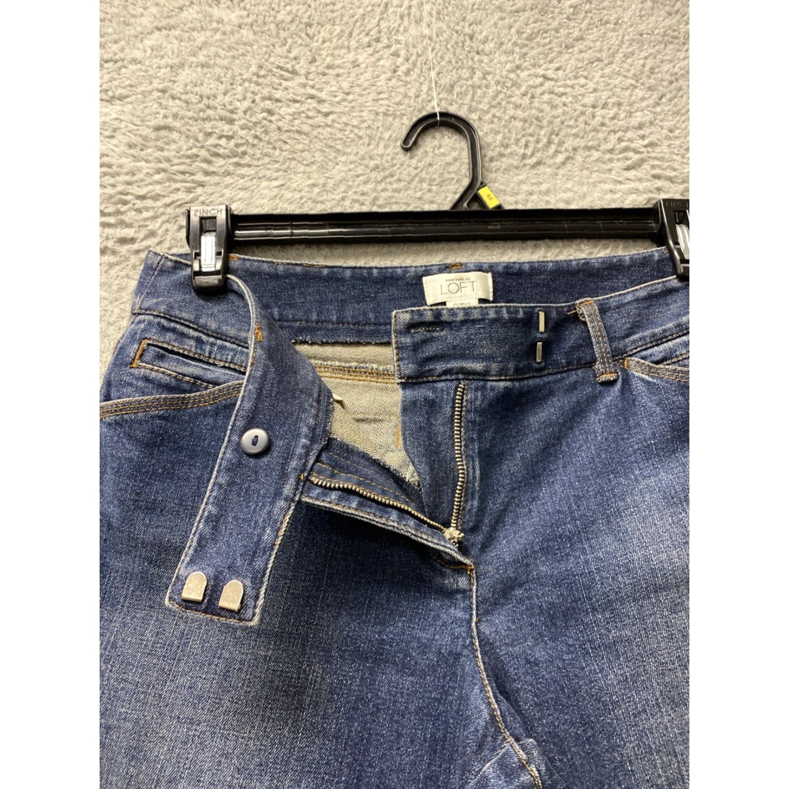 Loft LOFT Women's Wide Leg Jeans 32x24 Denim Jeans Size 8 Blue Capri 159-38 Size 32" / US 10 / IT 46 - 3 Thumbnail