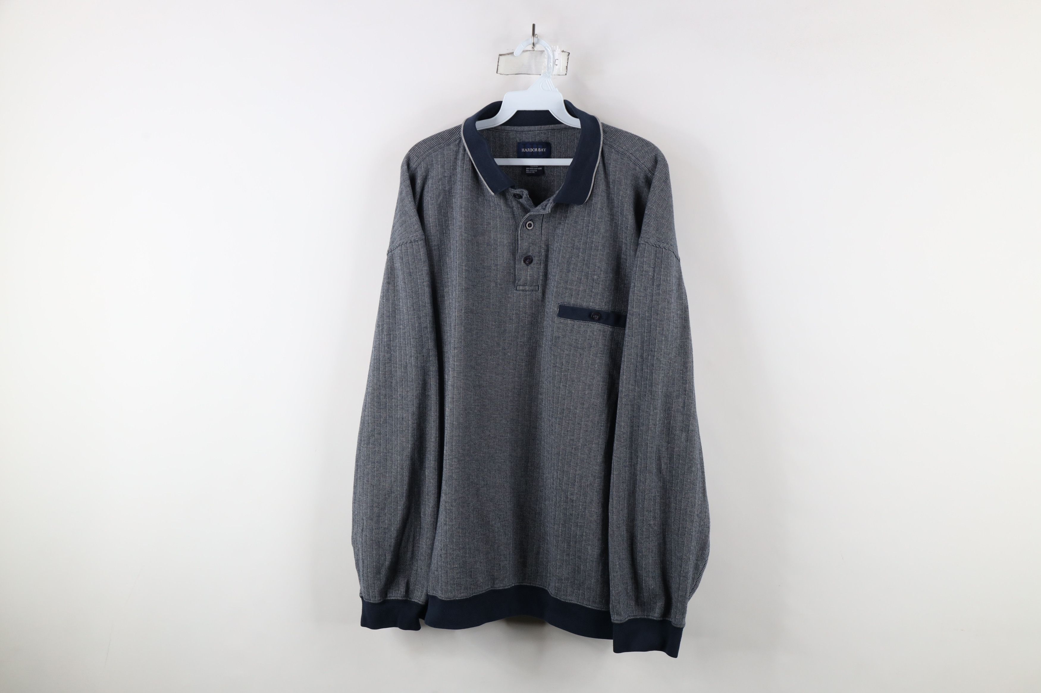 Vintage Vintage 90s Streetwear Ribbed Knit Pullover Polo Shirt Size US XXL / EU 58 / 5 - 1 Thumbnail