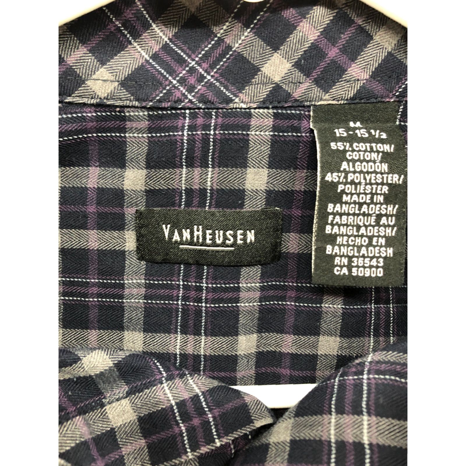 Van Heusen Van Heusen Shirt Multicolor Plaid Long Sleeve Button-Down Collar M Mens Regular Font Size US M / EU 48-50 / 2 - 7 Thumbnail