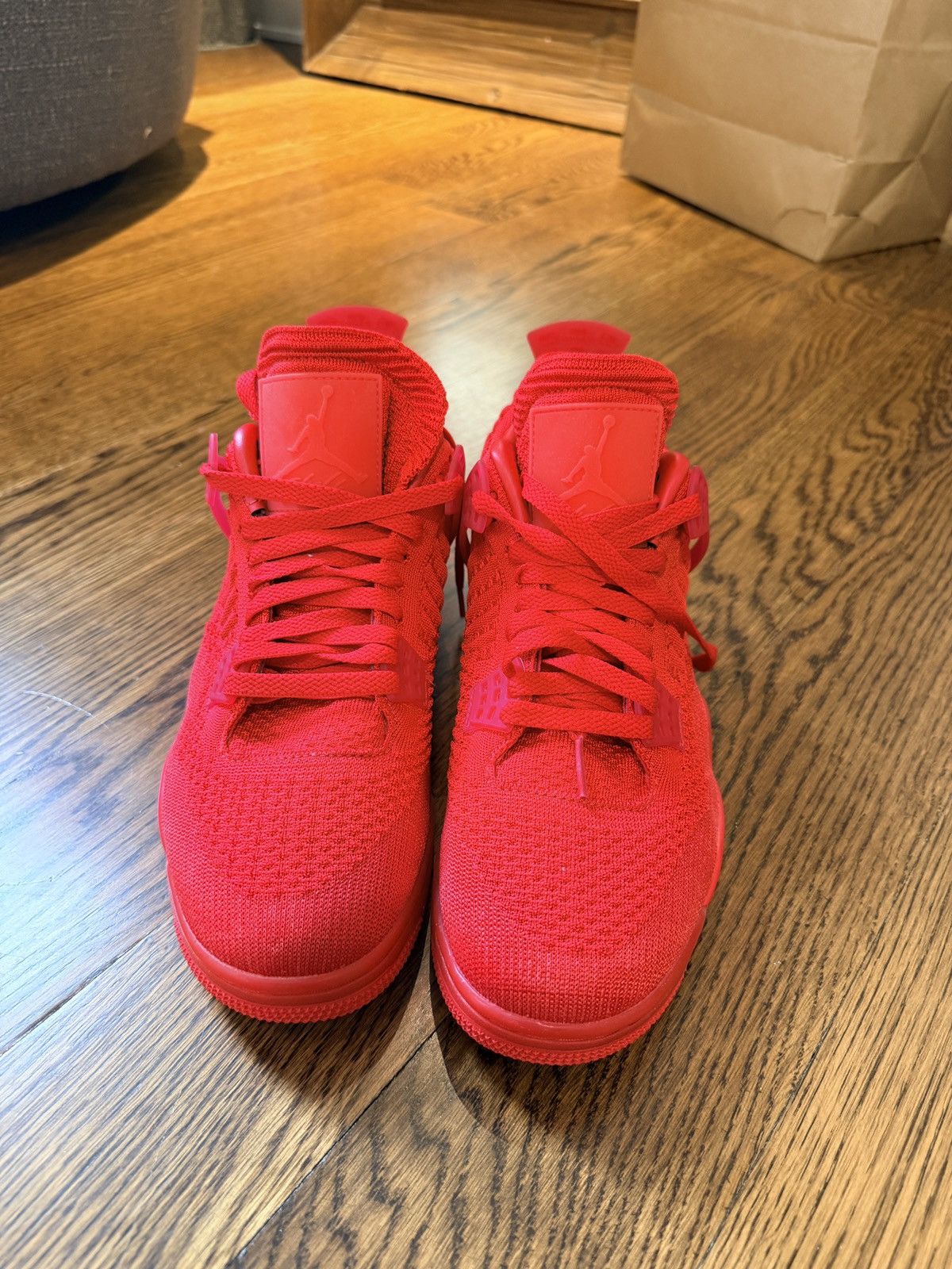 Nike Air Jordan 4 Flyknit “University Red” Triple Red Size US 8.5 / EU 41-42 - 1 Thumbnail