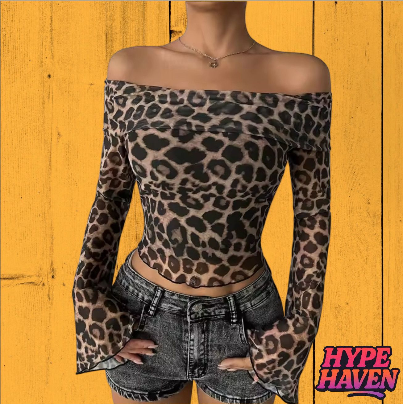 Other Leopard print backless long sleeve top Size S / US 4 / IT 40 - 1 Thumbnail
