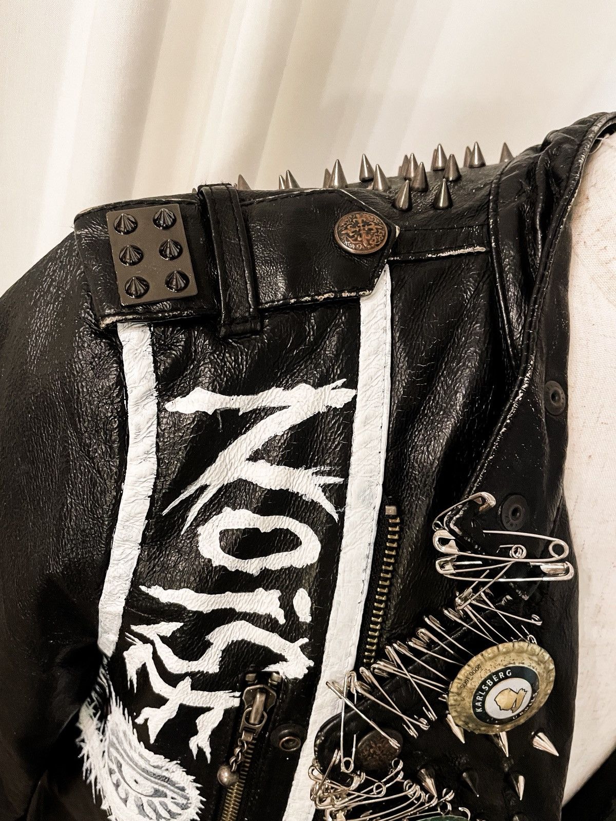 Other 1 of 1 Hand Painted Custom Studded Leather Jacket/Punk Size US S / EU 44-46 / 1 - 5 Thumbnail