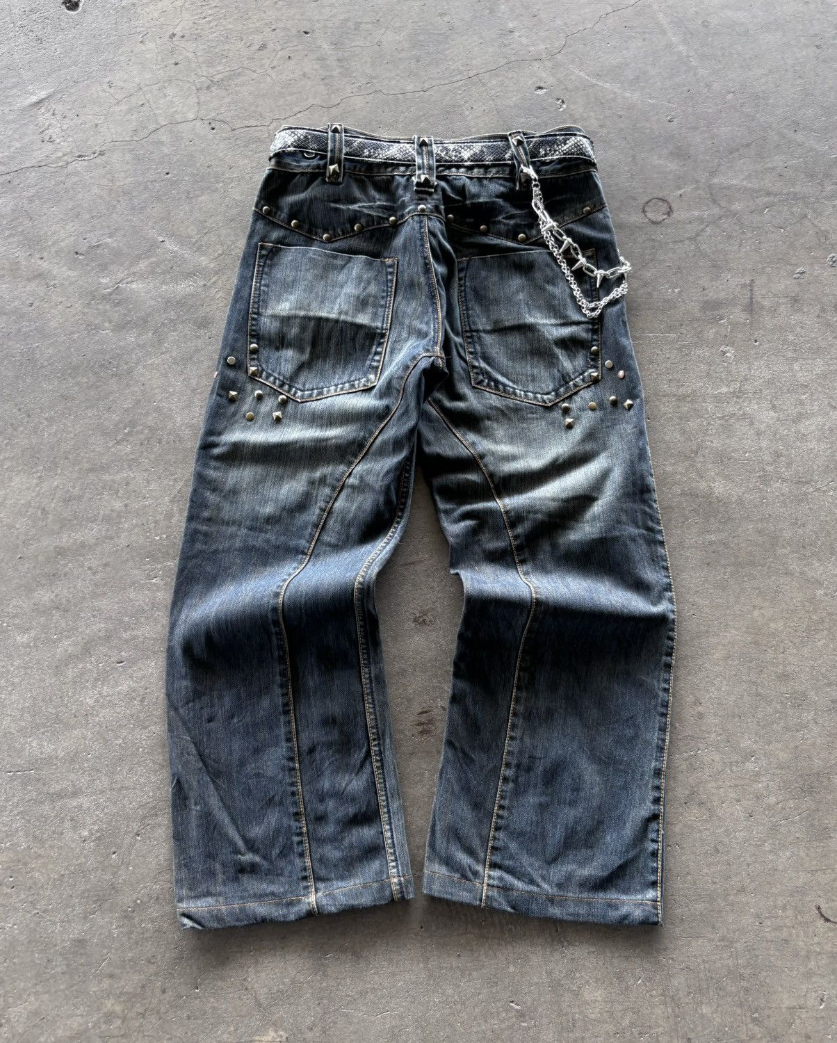 If Six Was Nine × Japanese Brand × Le Grande Bleu (L.G.B.) 2000s Style Basic Studded Denim Jeans Size US 29 - 7 Thumbnail