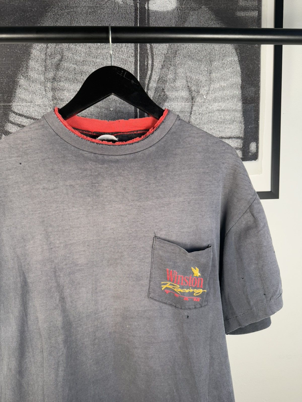 Vintage 🚭INSANE🚭 90s THRASHED FADED 2-COLLAR “WINSTON RACING” SHIRT Size US XL / EU 56 / 4 - 3 Thumbnail