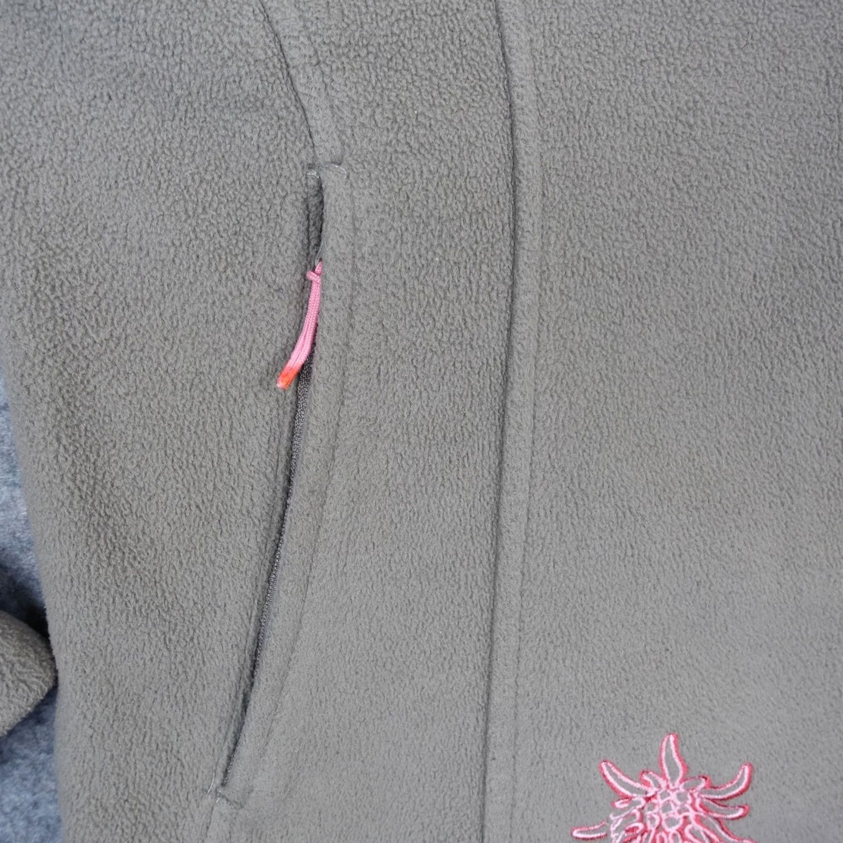 Vintage VINTAGE Moorhead Jacket Womens 38 Brown Fleece Full Zip Embroidered Flower Align Size XS / US 0-2 / IT 36-38 - 4 Thumbnail