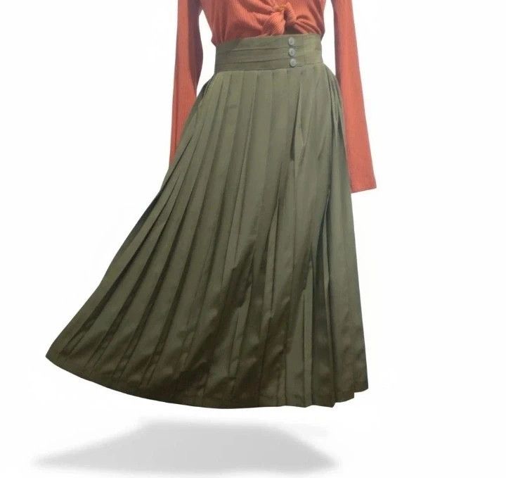 Other Authentic Vintage ANNY BLATT Paris Pleated Skirt 80s French Size 28" / US 6 / IT 42 - 4 Thumbnail