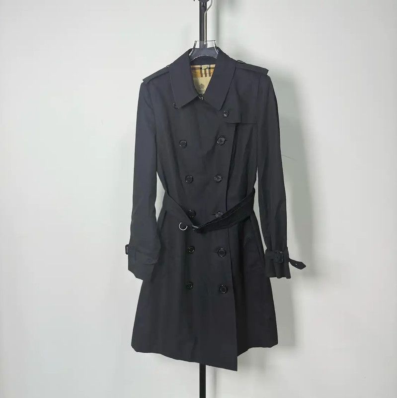 Burberry Burberry Black Cotton Women's Trench Coat Size L / US 10 / IT 46 - 1 Thumbnail