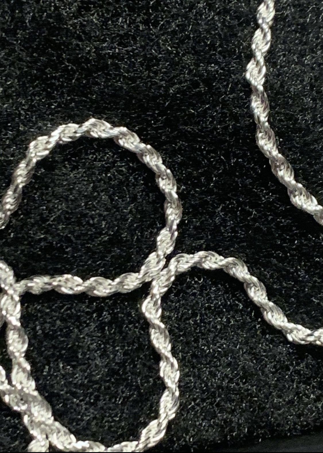 Jewelry *RARE* New Italian .925 Sterling Silver Rope Chain Necklace Size ONE SIZE - 3 Thumbnail