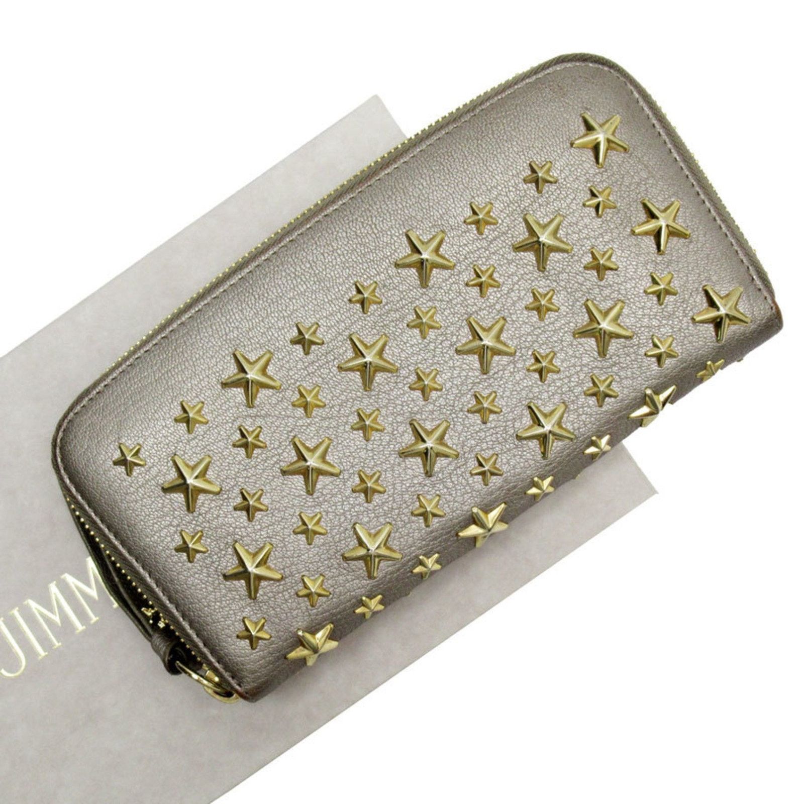 Jimmy Choo Brown Leather Star Studs