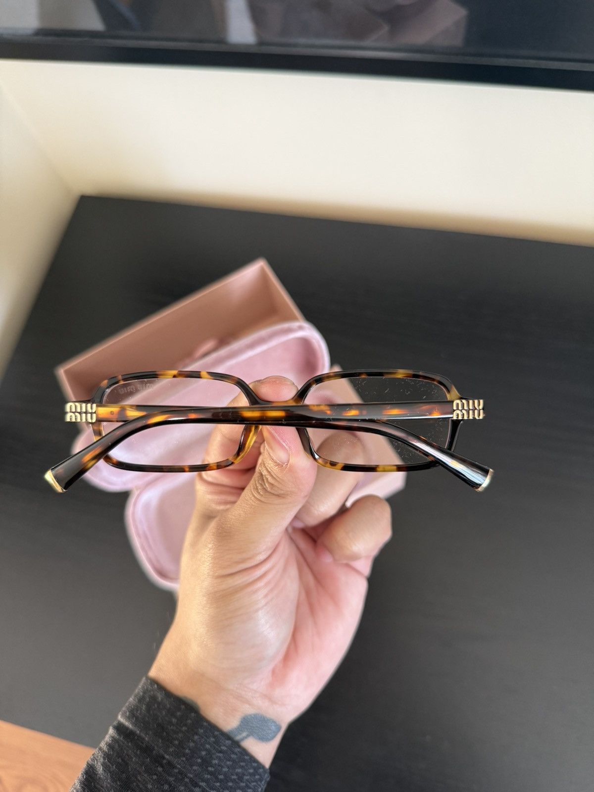 Miu Miu Miu Miu Rectangular Frame Glasses Size ONE SIZE - 2 Thumbnail