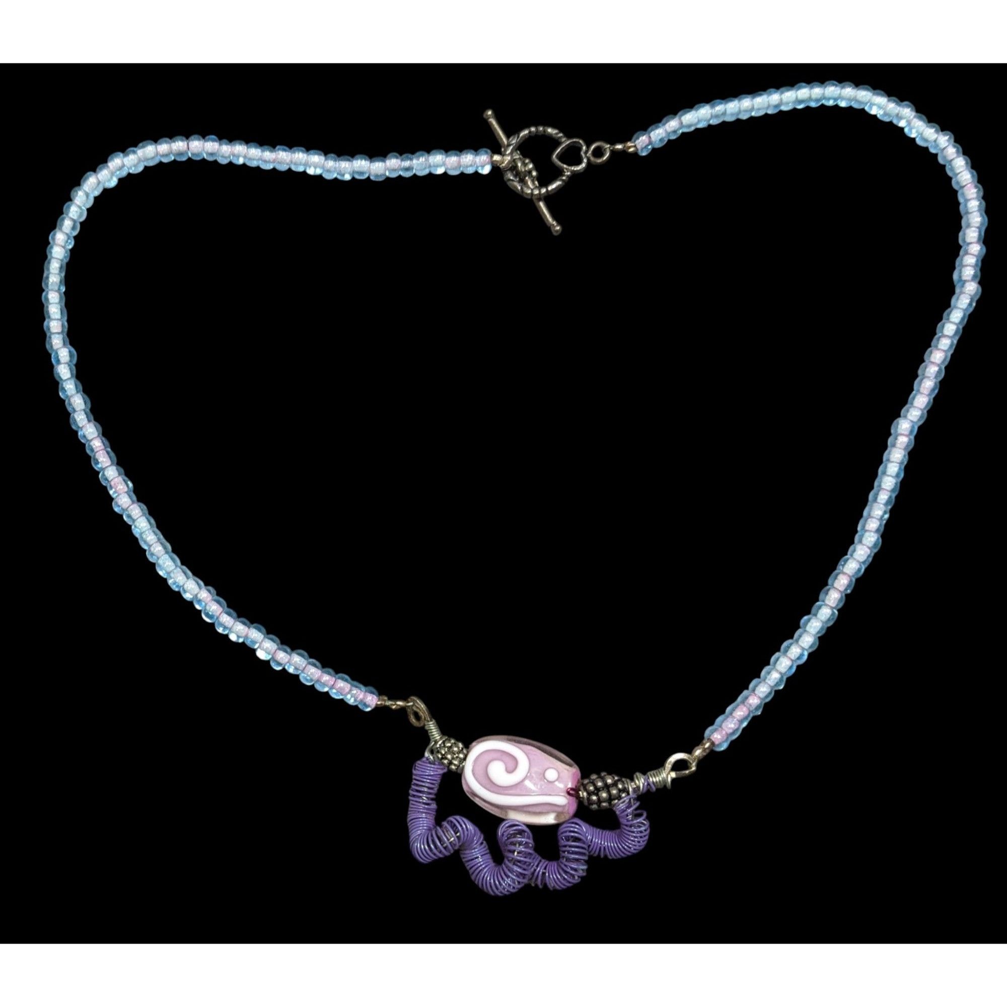 Other Handmade Purple And Blue Glass And Wire Wrap Necklace Size ONE SIZE - 1 Thumbnail